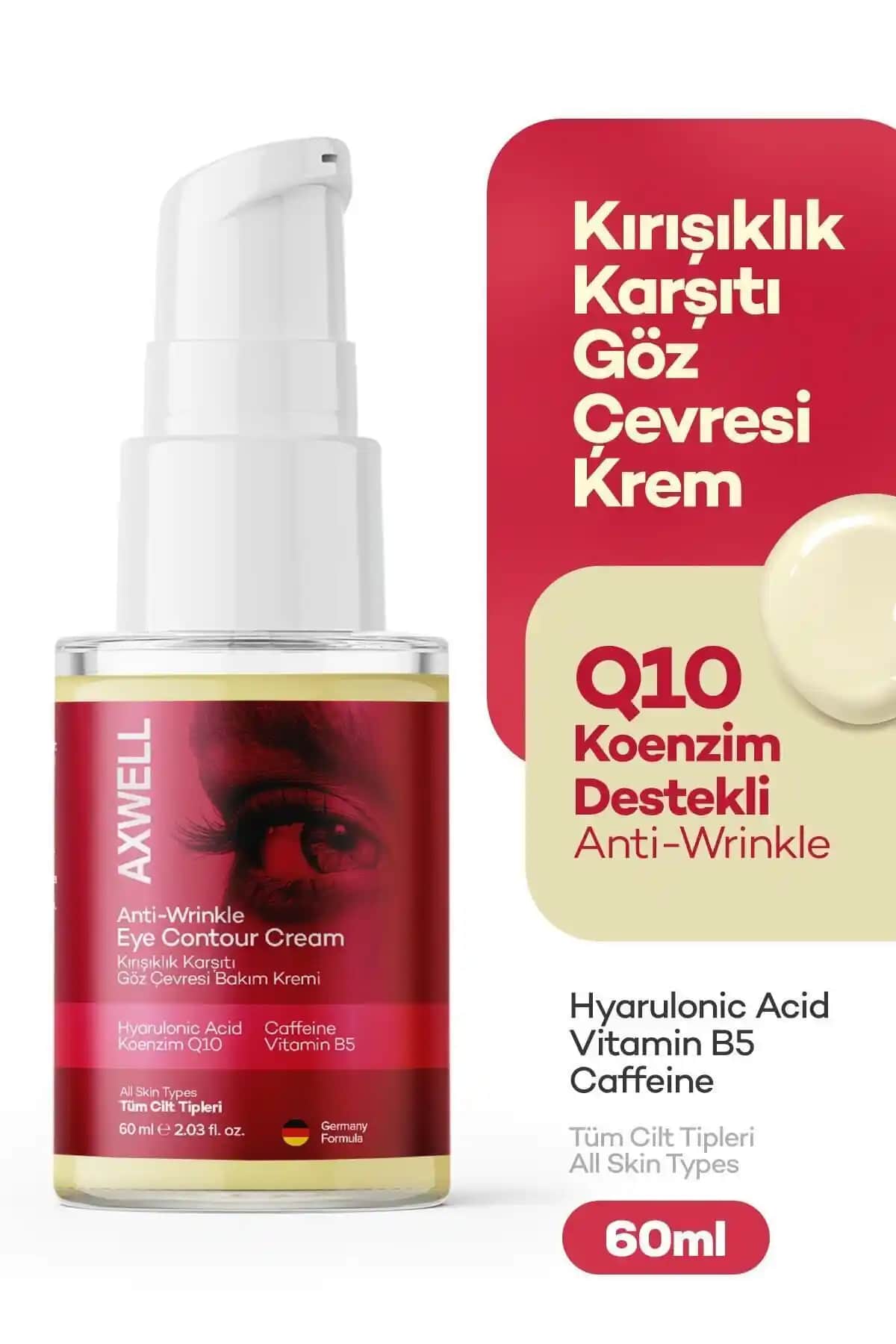 Kırışıklık Karşıtı Göz Kremi: Q10 ve Hyaluronik Asit