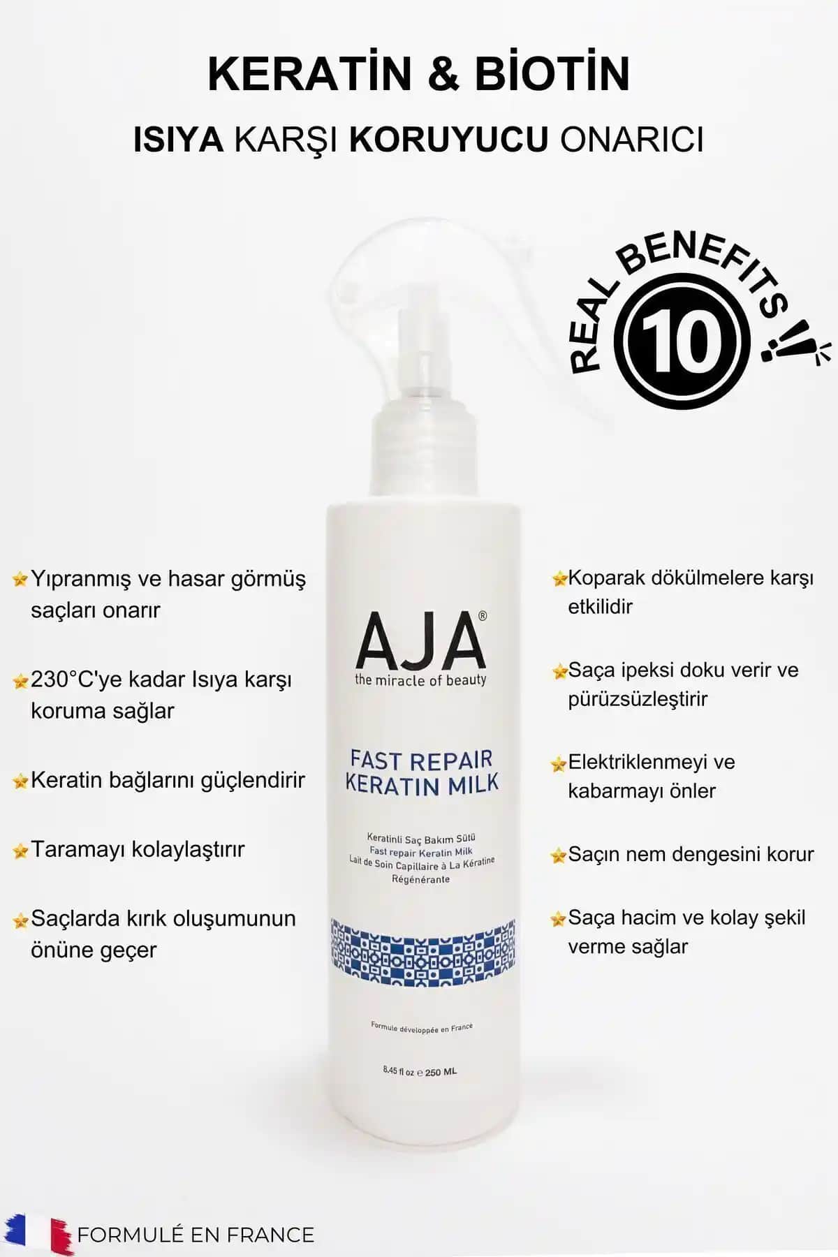 AJA Keratin ve Biotin Fön Sütü: Saç Sağlığını Güçlendiren Hacim ve Parlaklık Sağlayan Ürün