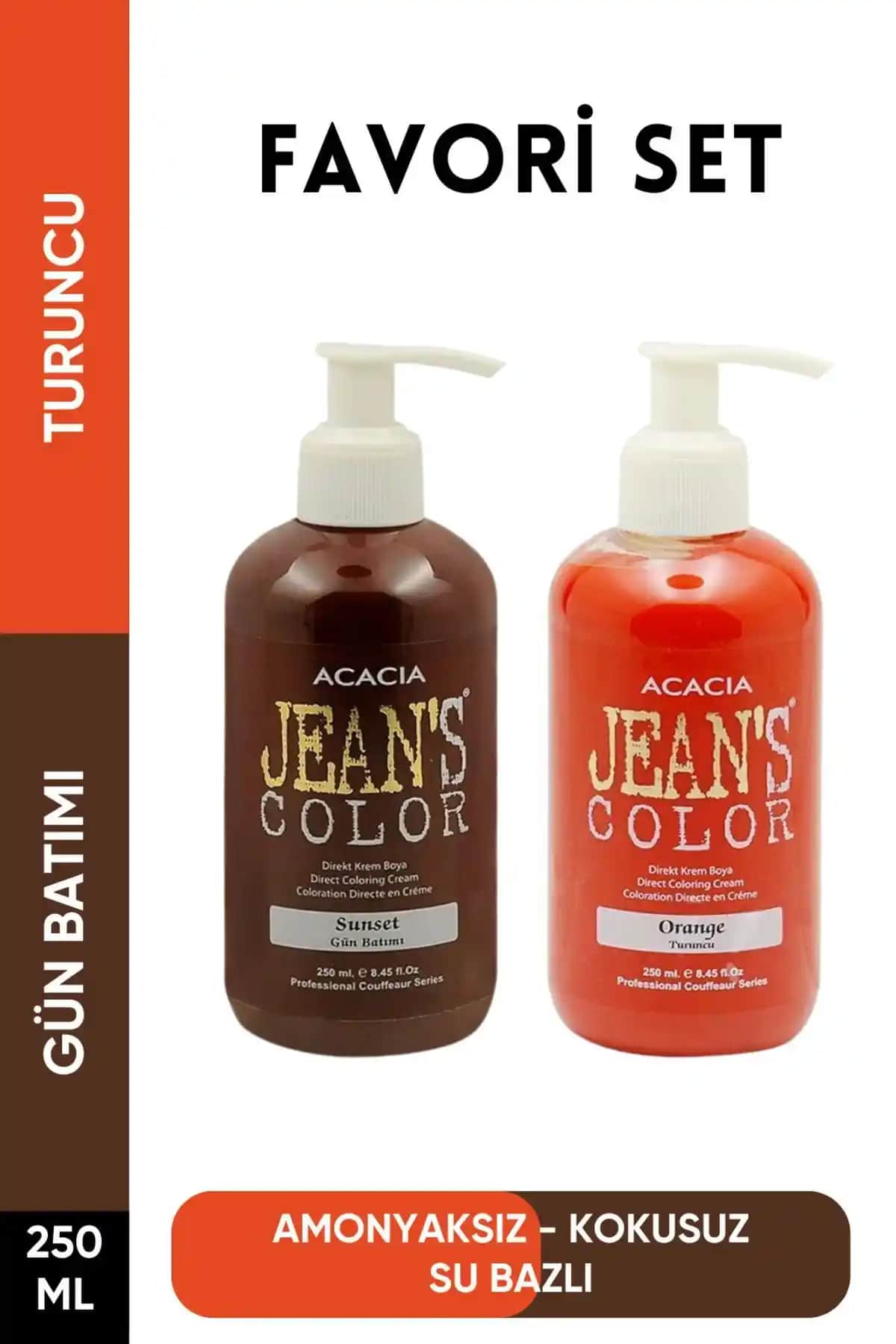 Amonyaksız Su Bazlı Gün Batımı Turuncu Saç Boyası Seti Güvenli ve Kolay Uygulama İmkanıyla