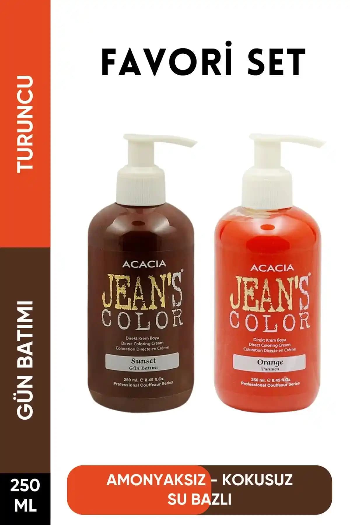 Amonyaksız Su Bazlı Gün Batımı Turuncu Saç Boyası Seti Güvenli ve Kolay Uygulama İmkanıyla