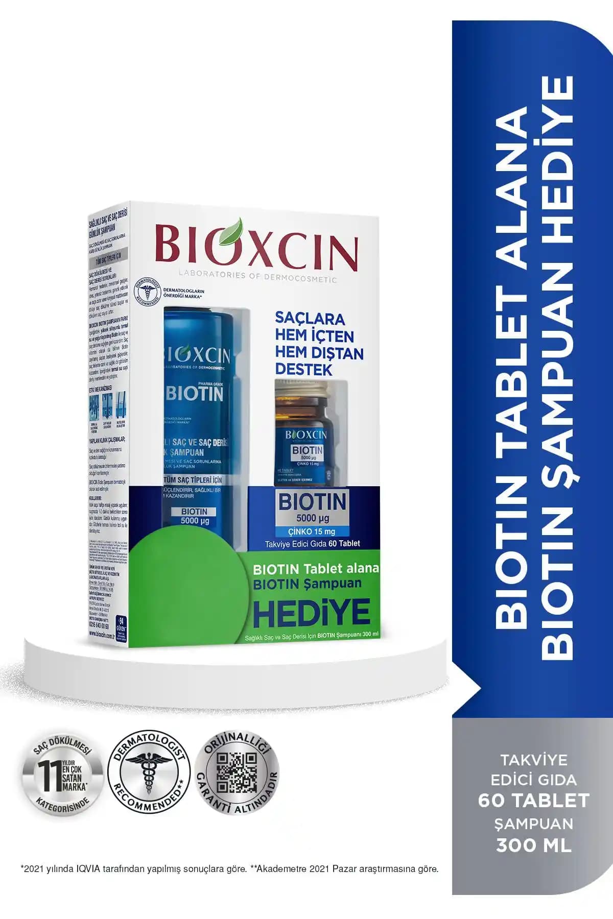 Bioxcin Biotin 5000 Mcg: Saç ve Tırnak Sağlığını Güçlendiren Güvenilir Takviye ve Bakım Seti