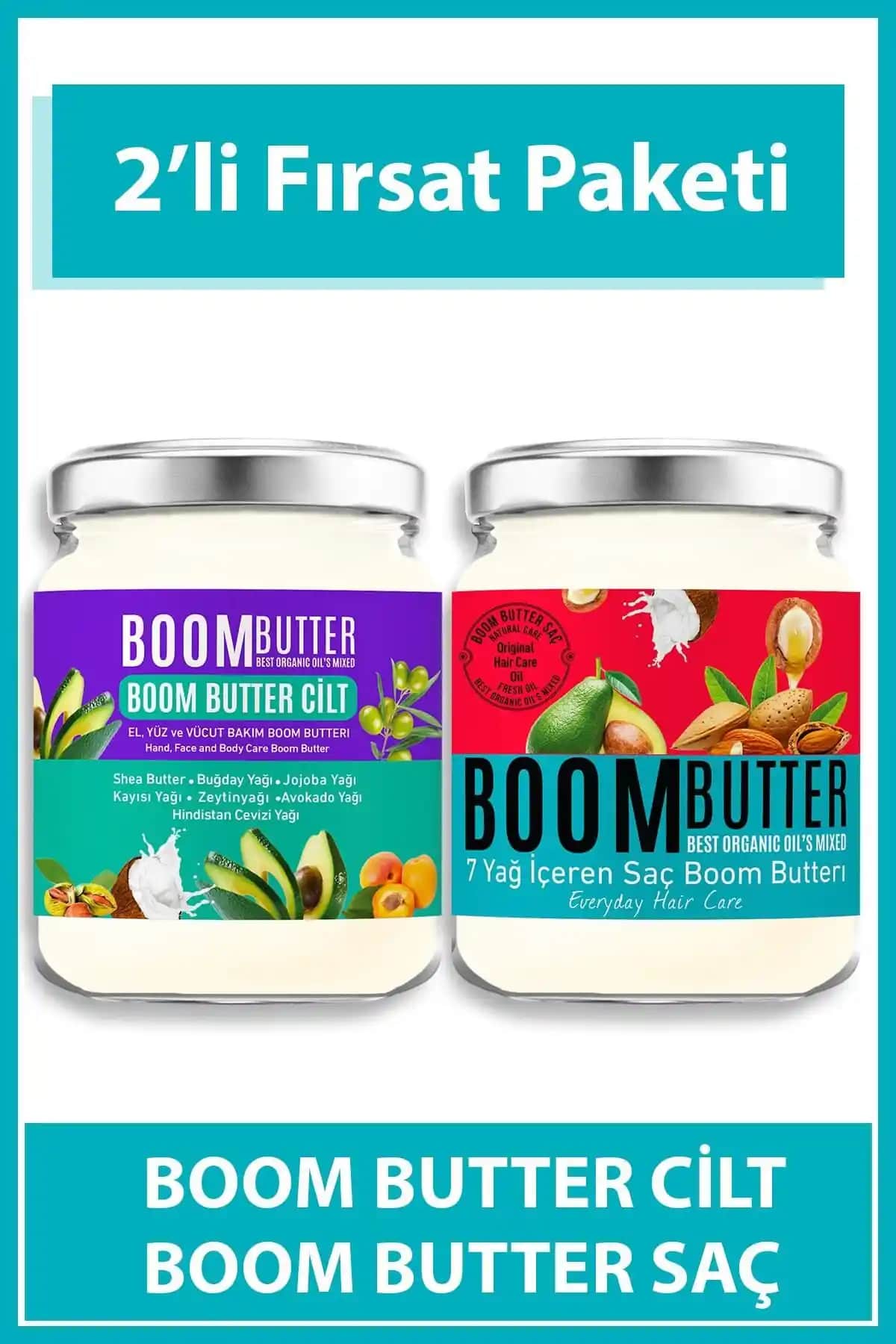 BOOM BUTTER Doğal Saç ve Cilt Bakım Paketi ile Günlük Nem ve Sağlık Sağlayın