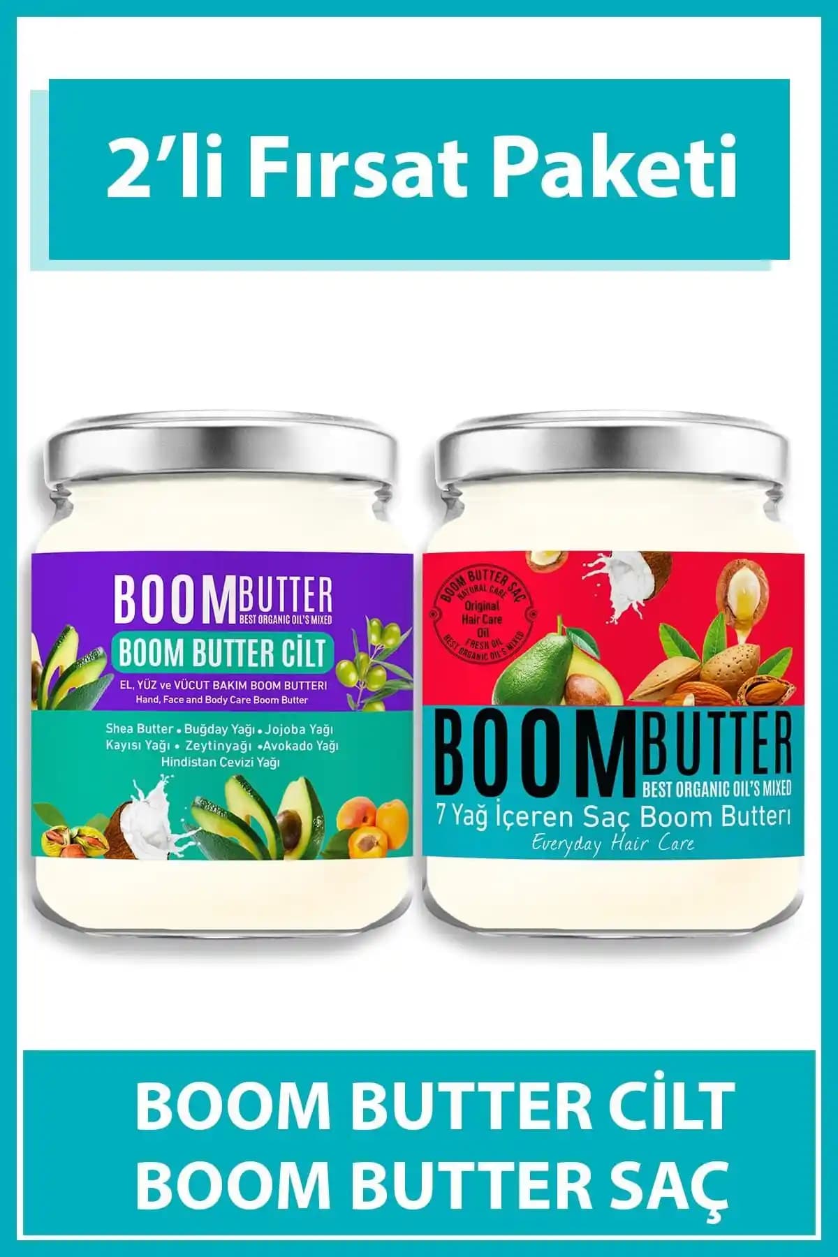 BOOM BUTTER Doğal Saç ve Cilt Bakım Paketi ile Günlük Nem ve Sağlık Sağlayın