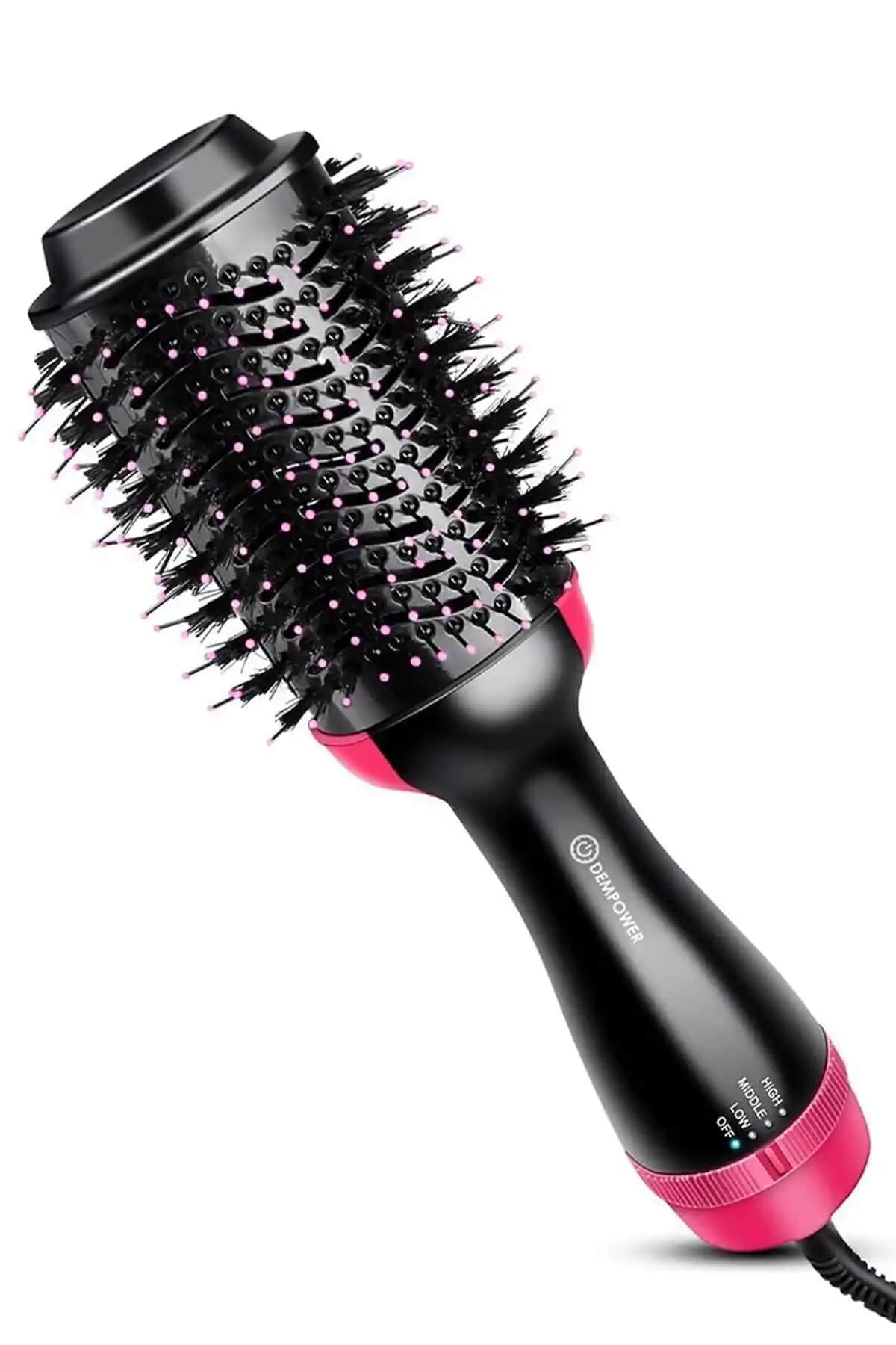 DEMPOWER Saç Düzleştirici Fön Fırçası Profesyonel Saç Şekillendirme ve Kurutma Cihazı