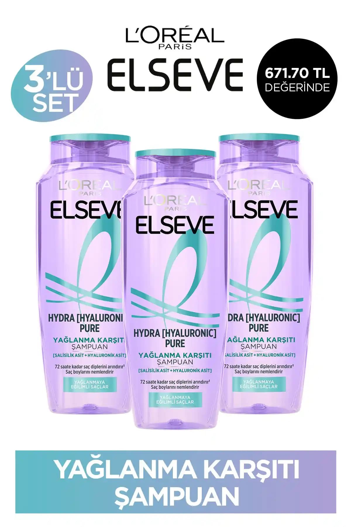 Elseve Hydra Pure Salisilik Asit İçeren Yağlanma Karşıtı Nemlendirici Şampuan İncelemesi ve Kullanıcı Yorumları