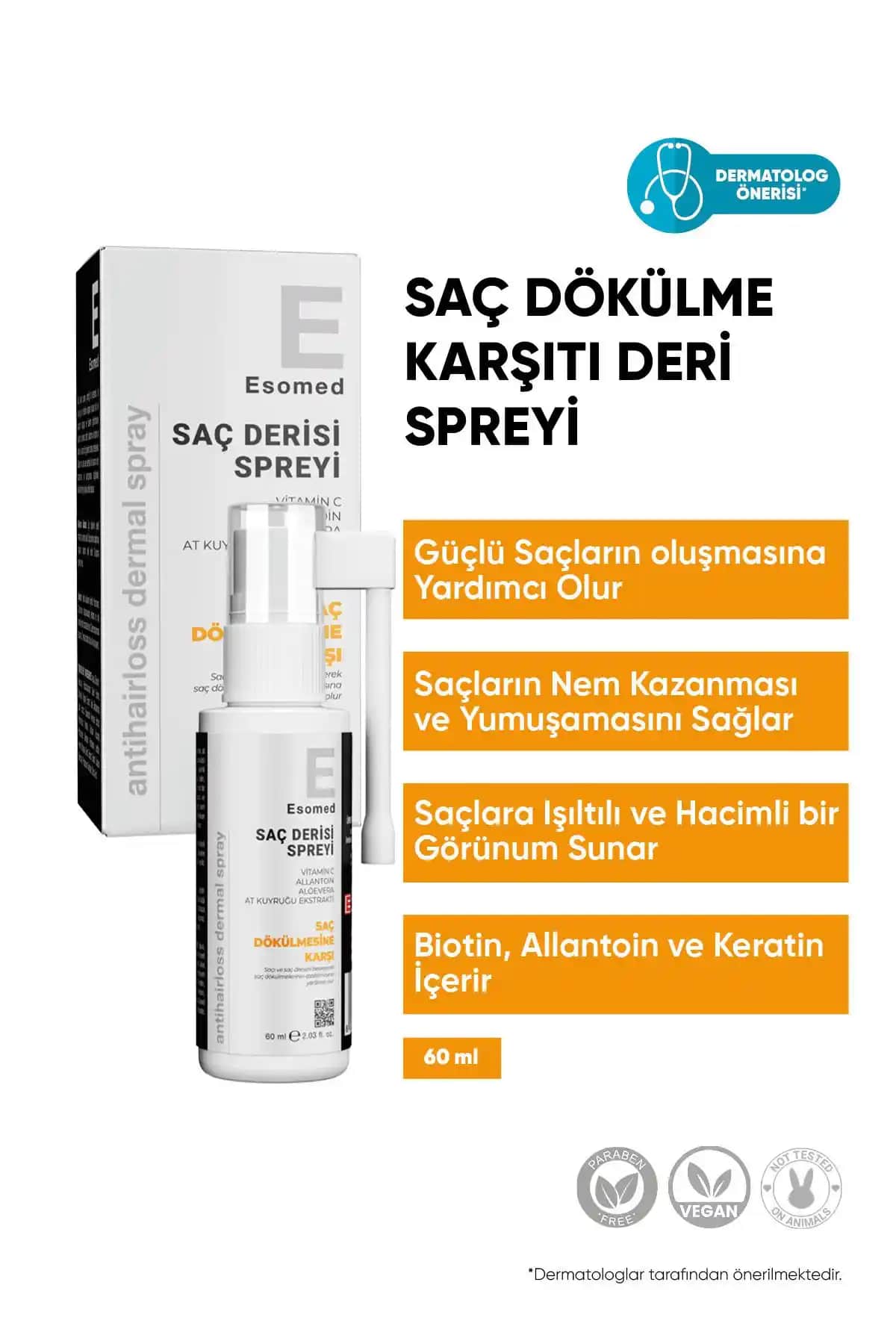 Esomed Saç Dökülme Karşıtı Sprey: Doğal ve Güçlendirici Saç Bakım Çözümü