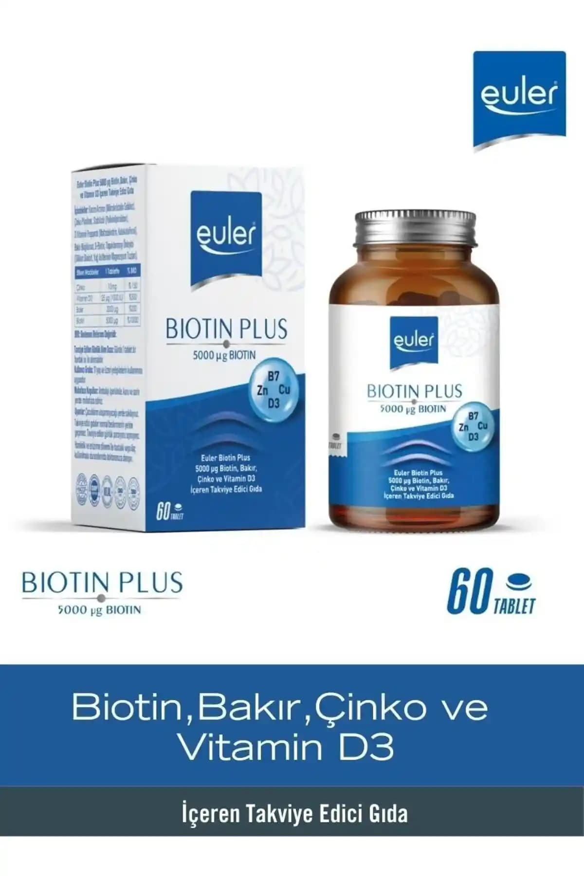 Euler Biotin Plus 5000 Mcg ile Saç Sağlığınızı Güçlendirin ve Dökülmeyi Azaltın