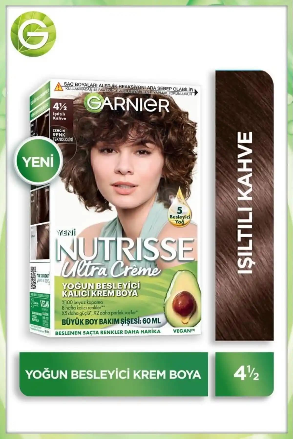 Garnier Nutrisse Yoğun Besleyici Kalıcı Krem Saç Boyası Işıltılı Kahve Rengiyle Doğal ve Parlak Görünüm
