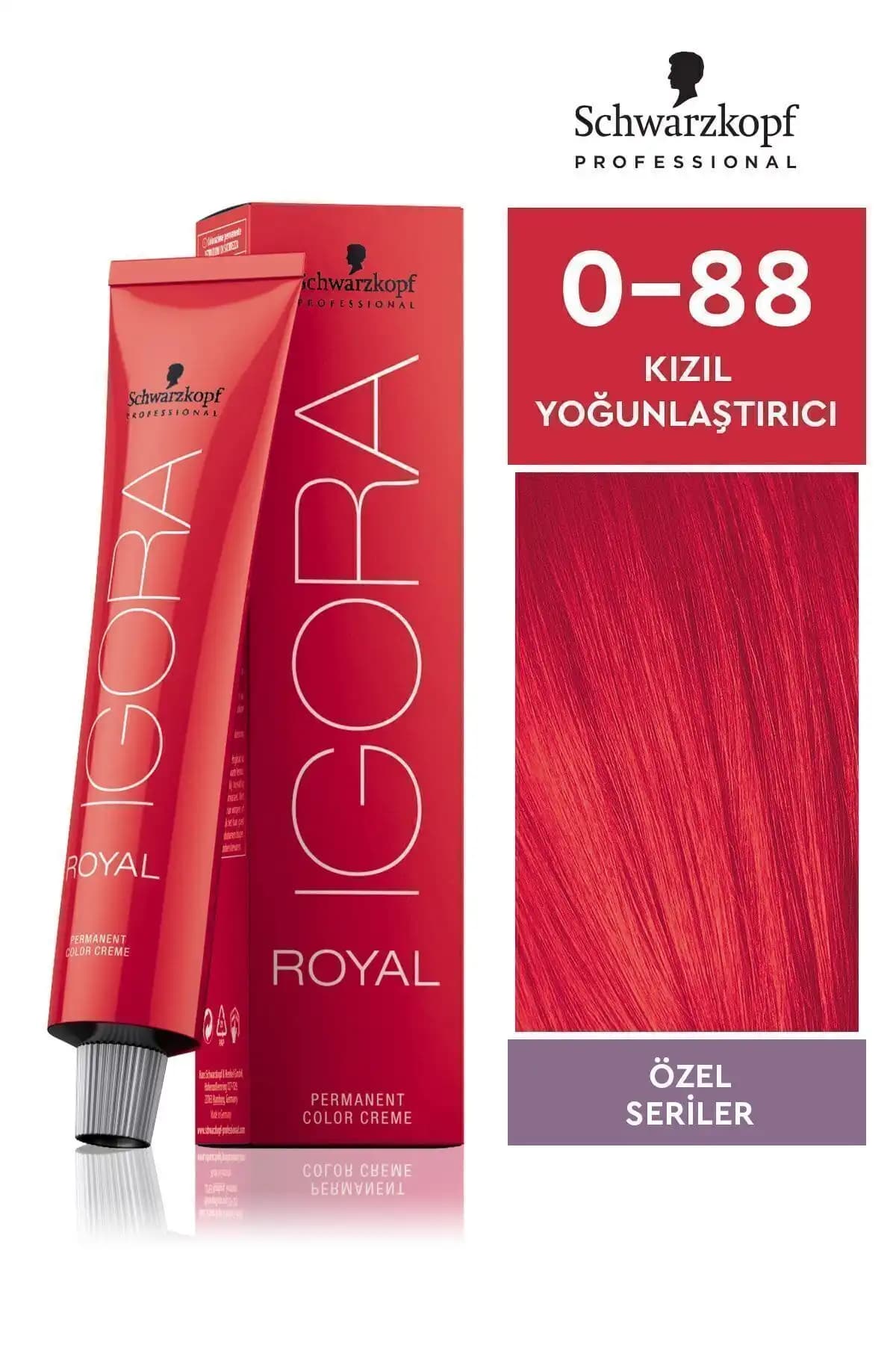 Igora Royal 0-88 Kızıl Yoğunlaştırıcı Saç Boyası Kalıcı ve Canlı Kırmızı Tonlar İçin