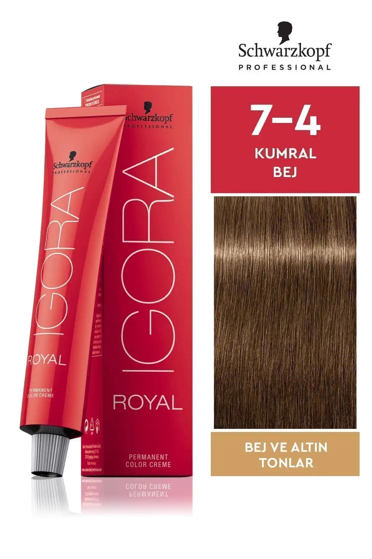 Igora Royal Altın Tonlar 7-4 Kumral Bej Saç Boyası: Kalıcı ve Doğal Görünüm İçin Güvenilir Tercih