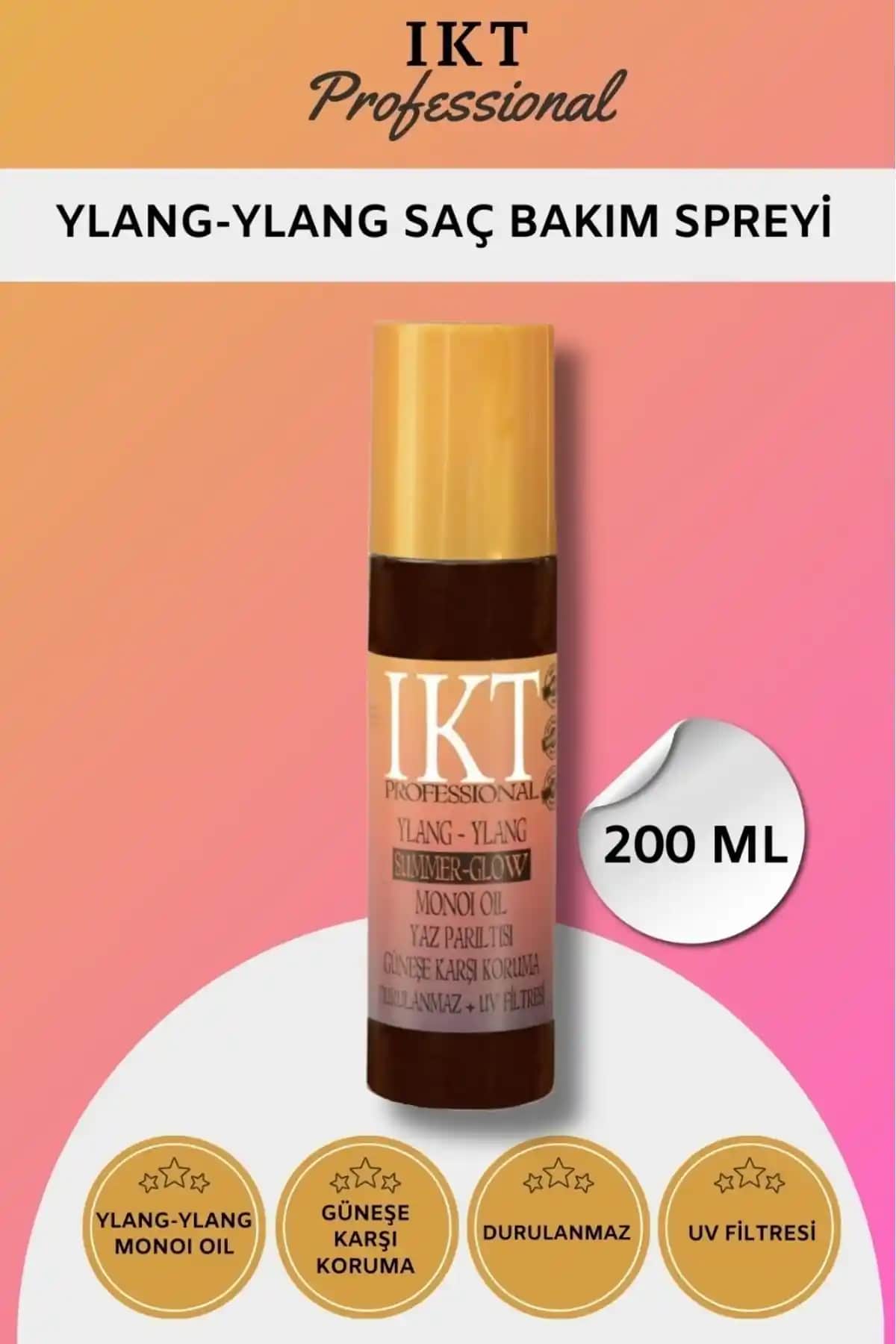 IKT Professional Ylang Ylang Summer Glow Durulanmayan Saç Bakım Spreyi Güneş Koruyucu ve Parlaklık Artırıcı Ürün