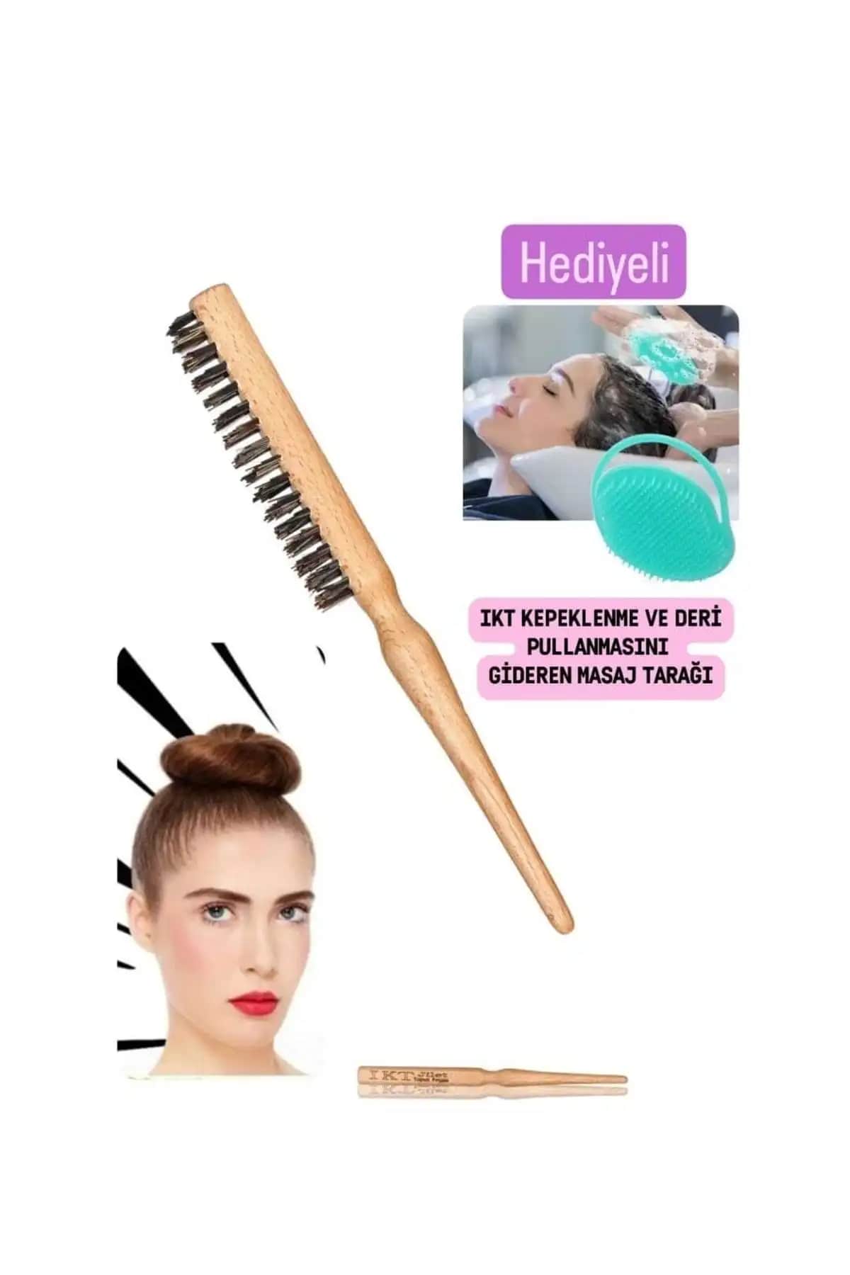 IKT Topuz Fırçası ve Kepeklenme Karşıtı Tarak Seti Saç Bakımında Etkili Çözüm