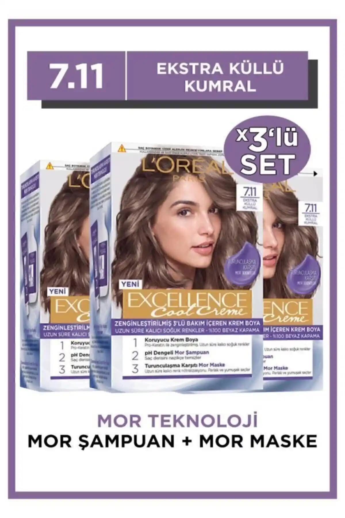 L'Oréal Paris Excellence Cool Creme Küllü Kumral Saç Boyası Kalıcılık ve Doğal Görünüm Sağlar