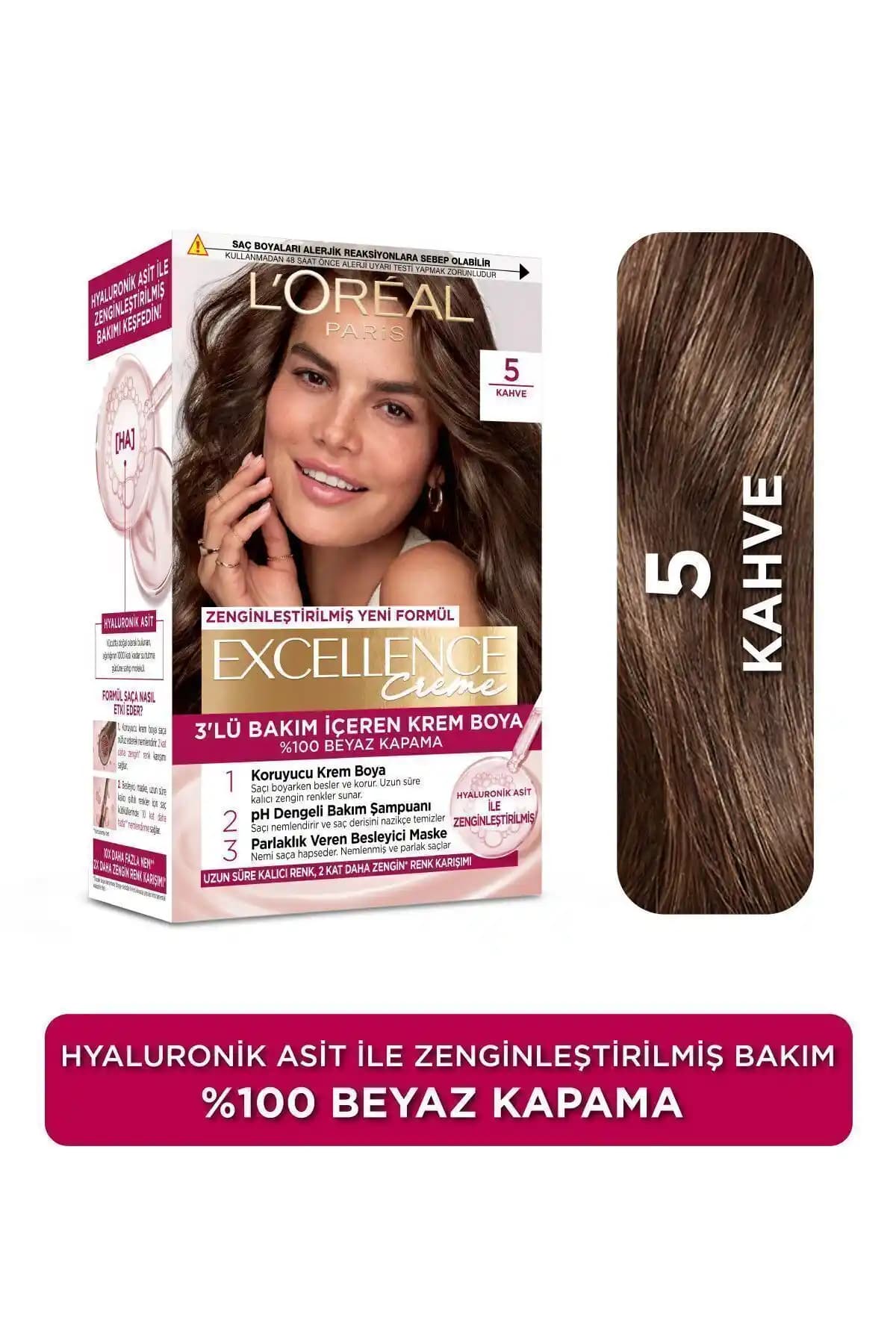 L'Oréal Paris Excellence Creme 5 Kahve Saç Boyası Doğal ve Kalıcı Renk İçin Güvenilir Çözüm