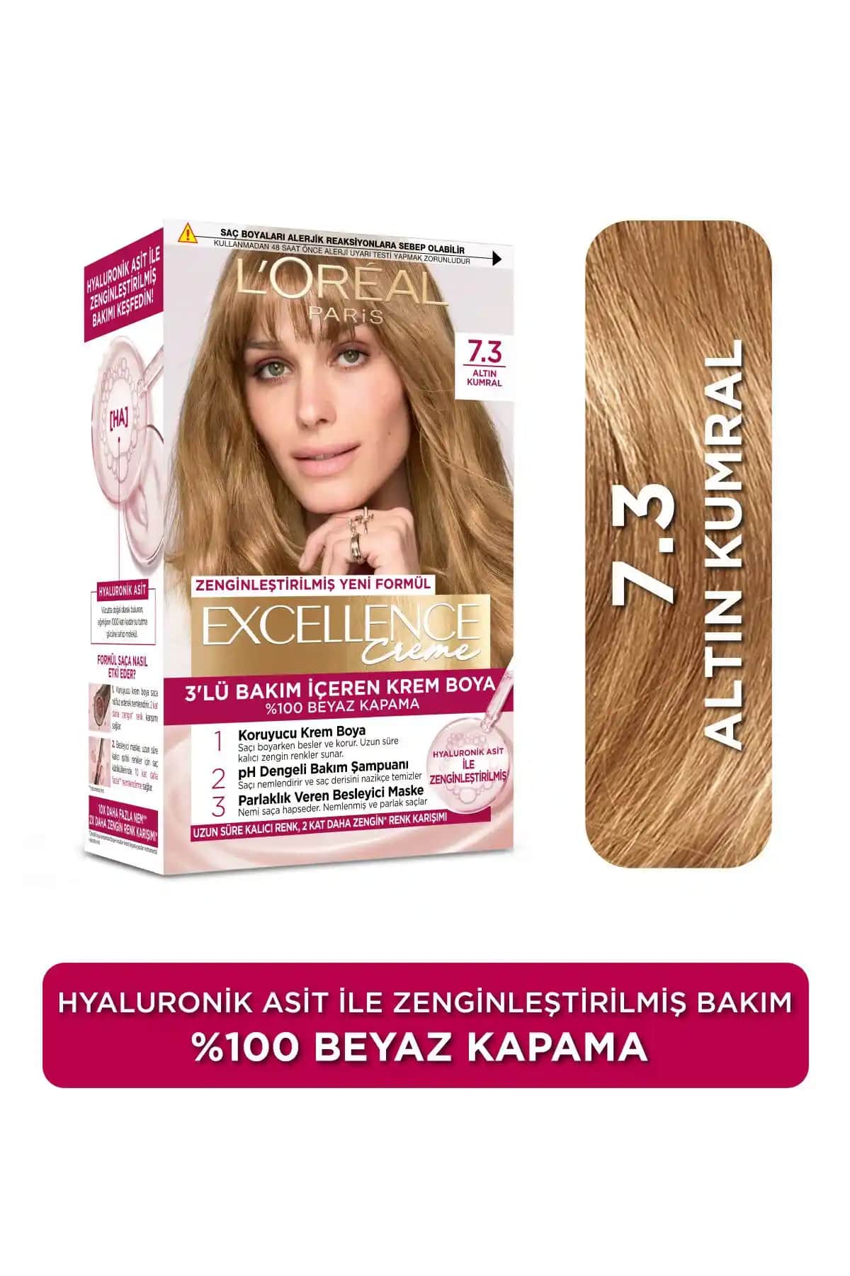 L'Oreal Paris Excellence Creme 7.3 Kumral Dore Saç Boyası Kalıcılık ve Sağlık Bir Arada