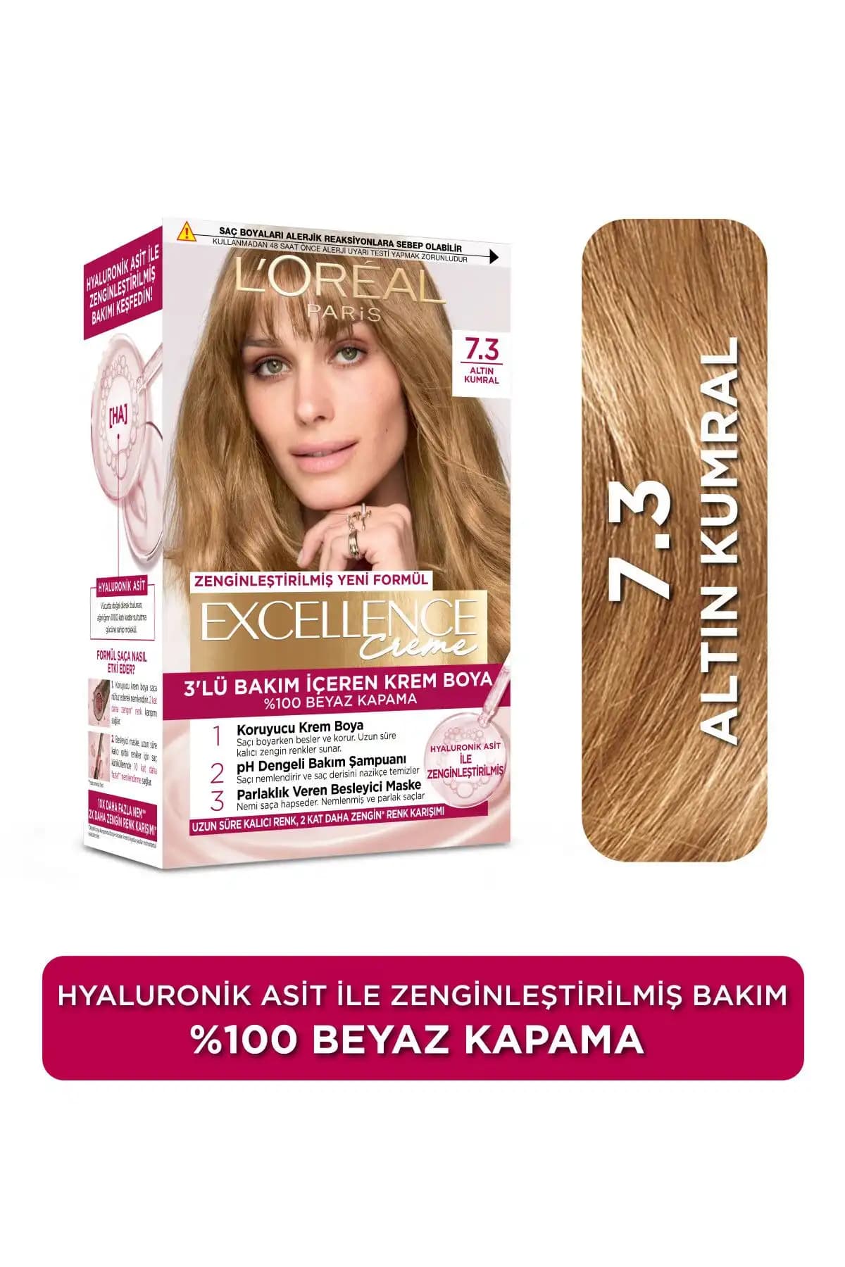 L'Oreal Paris Excellence Creme 7.3 Kumral Dore Saç Boyası Kalıcılık ve Sağlık Bir Arada