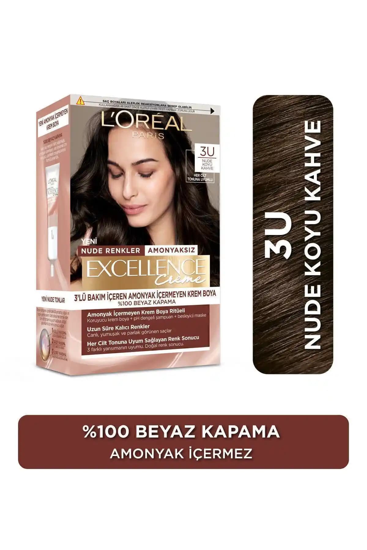 L'Oréal Paris Excellence Creme Nude Koyu Kahve Saç Boyası – Doğal ve Bakımlı Renkler