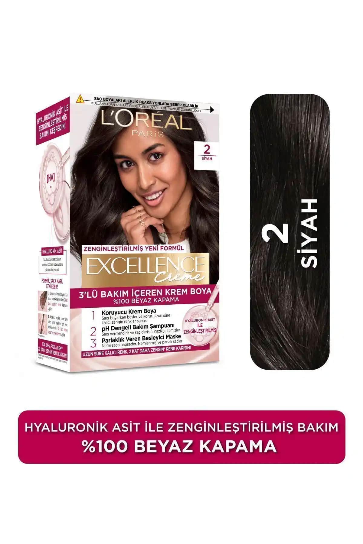 L'Oreal Paris Excellence Creme Siyah Saç Boyası: Uzun Süre Kalıcı ve Doğal Siyah Ton