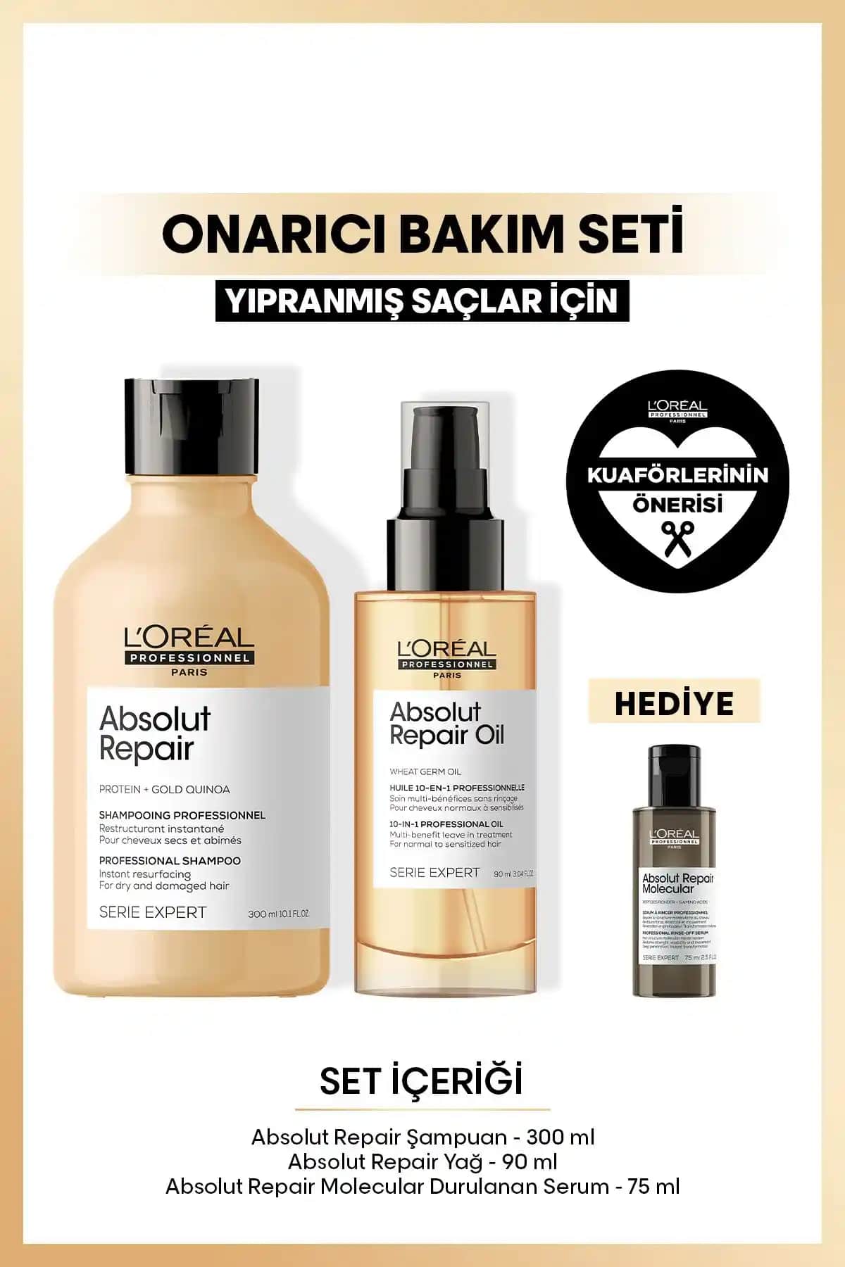 L'oreal Professionnel Serie Expert Absolut Repair Onarıcı Bakım Seti Saç Güçlendirme ve Parlaklık Artırıcı