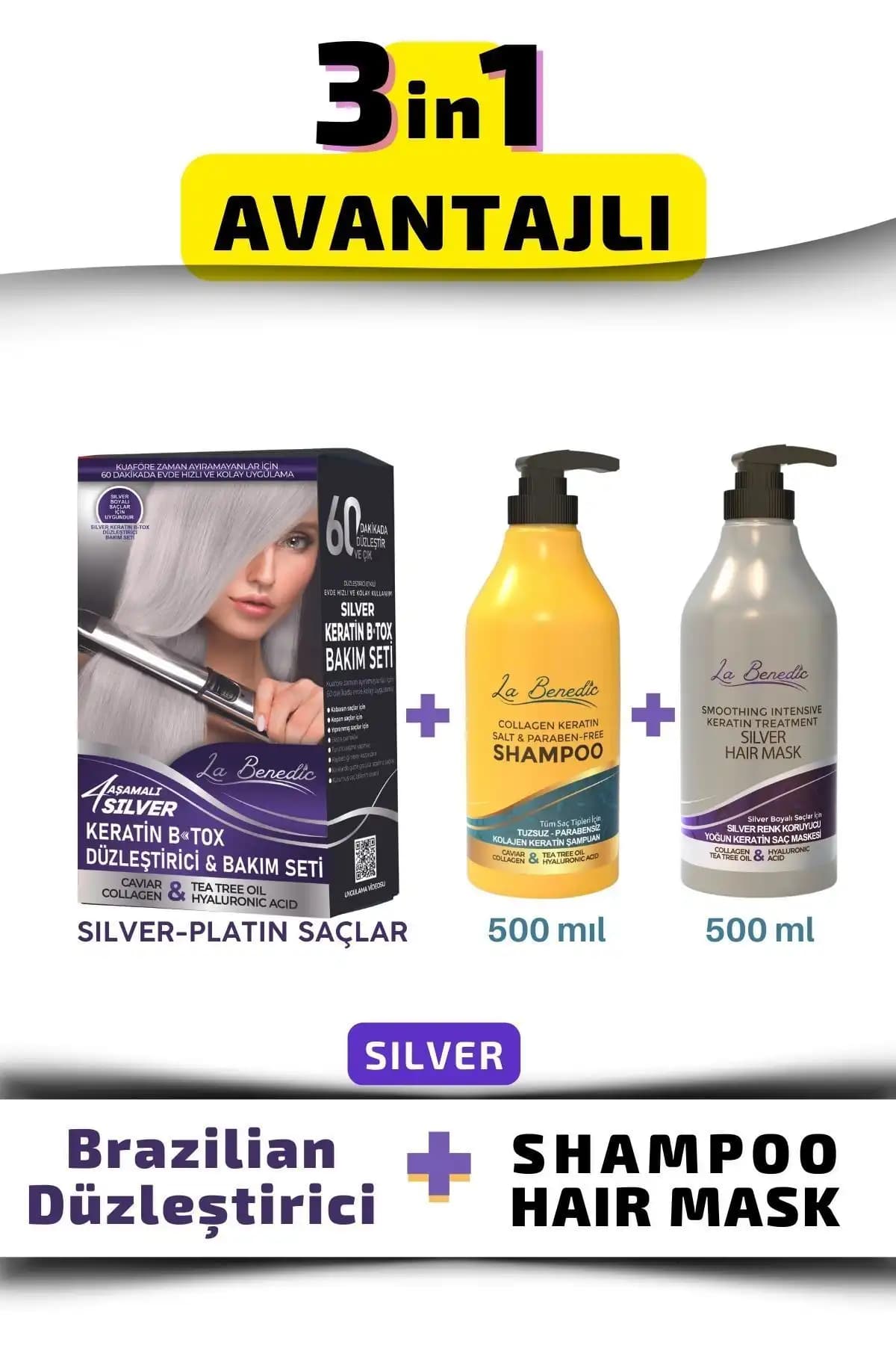 La Benedic Silver Keratin Düzleştirici Full Set ile Saçlara Sağlıklı ve Uzun Süre Düzlük Sağlama