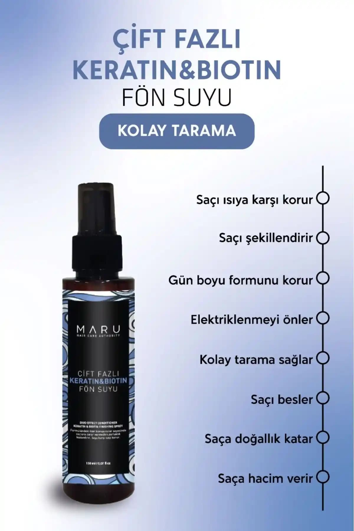 MARU Keratin Biotin Isı Koruyucu Sprey: Saç Sağlığını Koruyan Pratik Çözüm