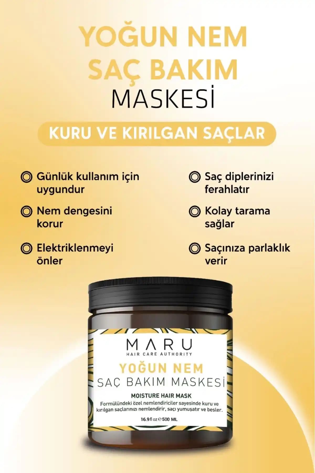 Maru Keratin ve Biotin İçeren Onarıcı Saç Maskesi ile Sağlıklı ve Parlak Saçlar