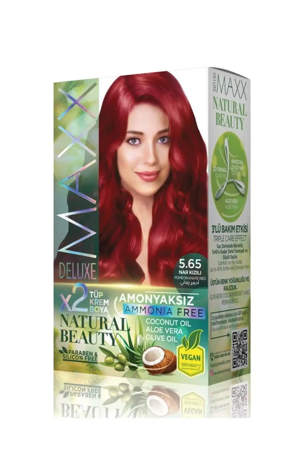 MAXX DELUXE 5.65 Nar Kızılı Amonyaksız Saç Boyası Güvenli ve Kalıcı Renk Sağlayan Ürün
