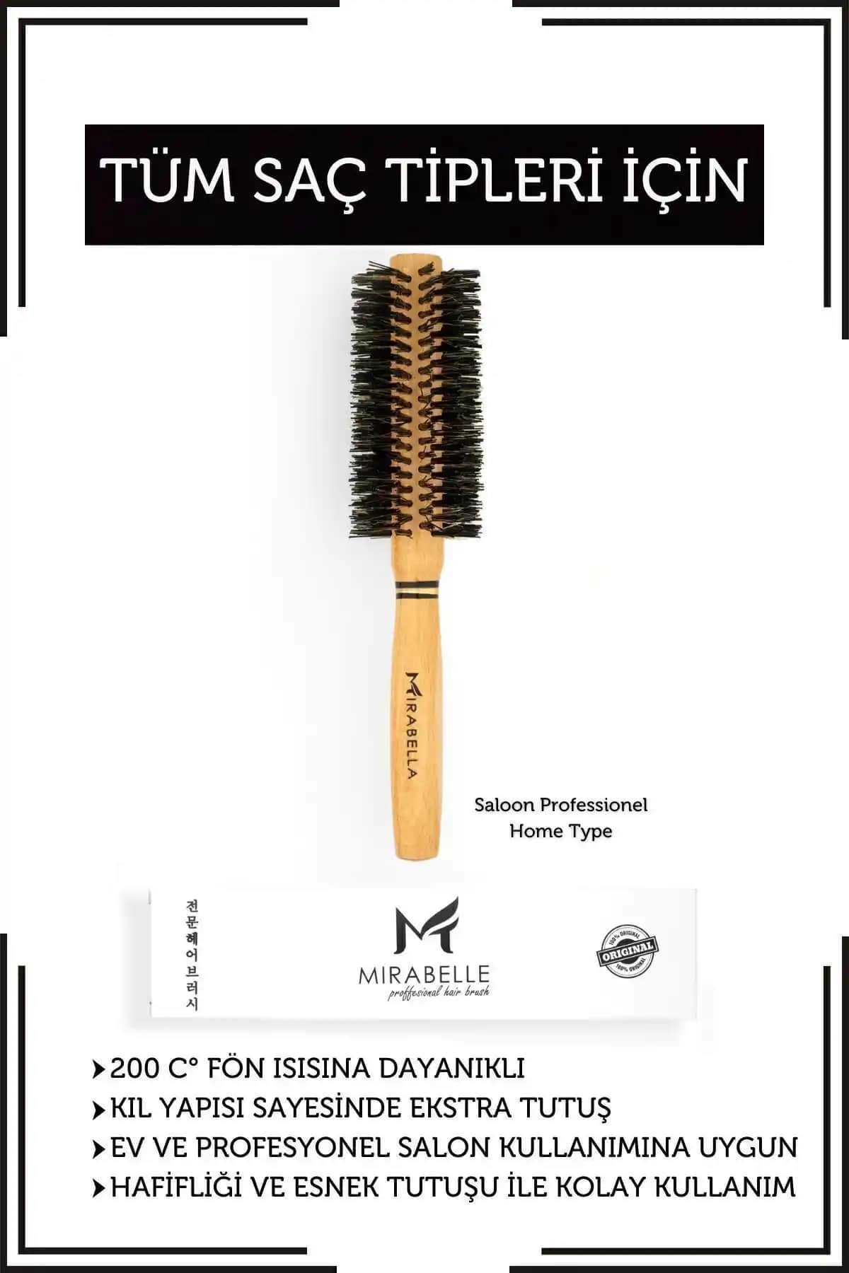 Mirabelle Doğal At Kılı Pro Fön Fırçası: Şık ve Dayanıklı Saç Şekillendirme Aracı