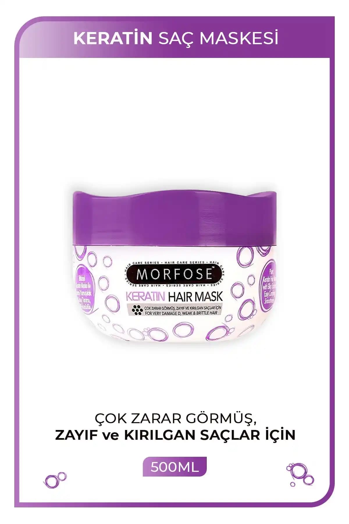 Morfose Keratin Saç Maskesi 500 ml ile Saçlarınızı Güçlendirin ve Parlaklık Kazanın