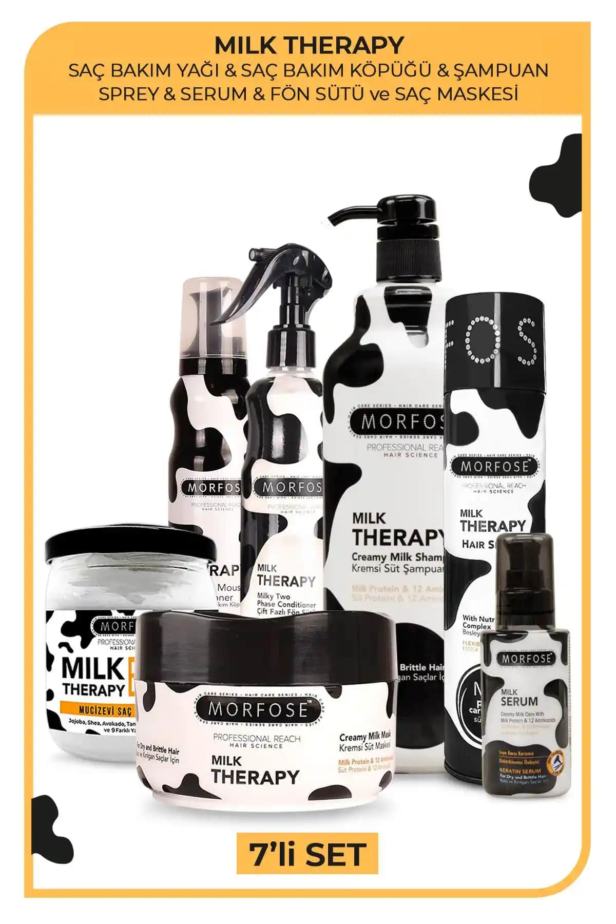 Morfose Milk Therapy 7'li Saç Bakım Seti: Güçlü ve Parlak Saçlar İçin Profesyonel Çözüm