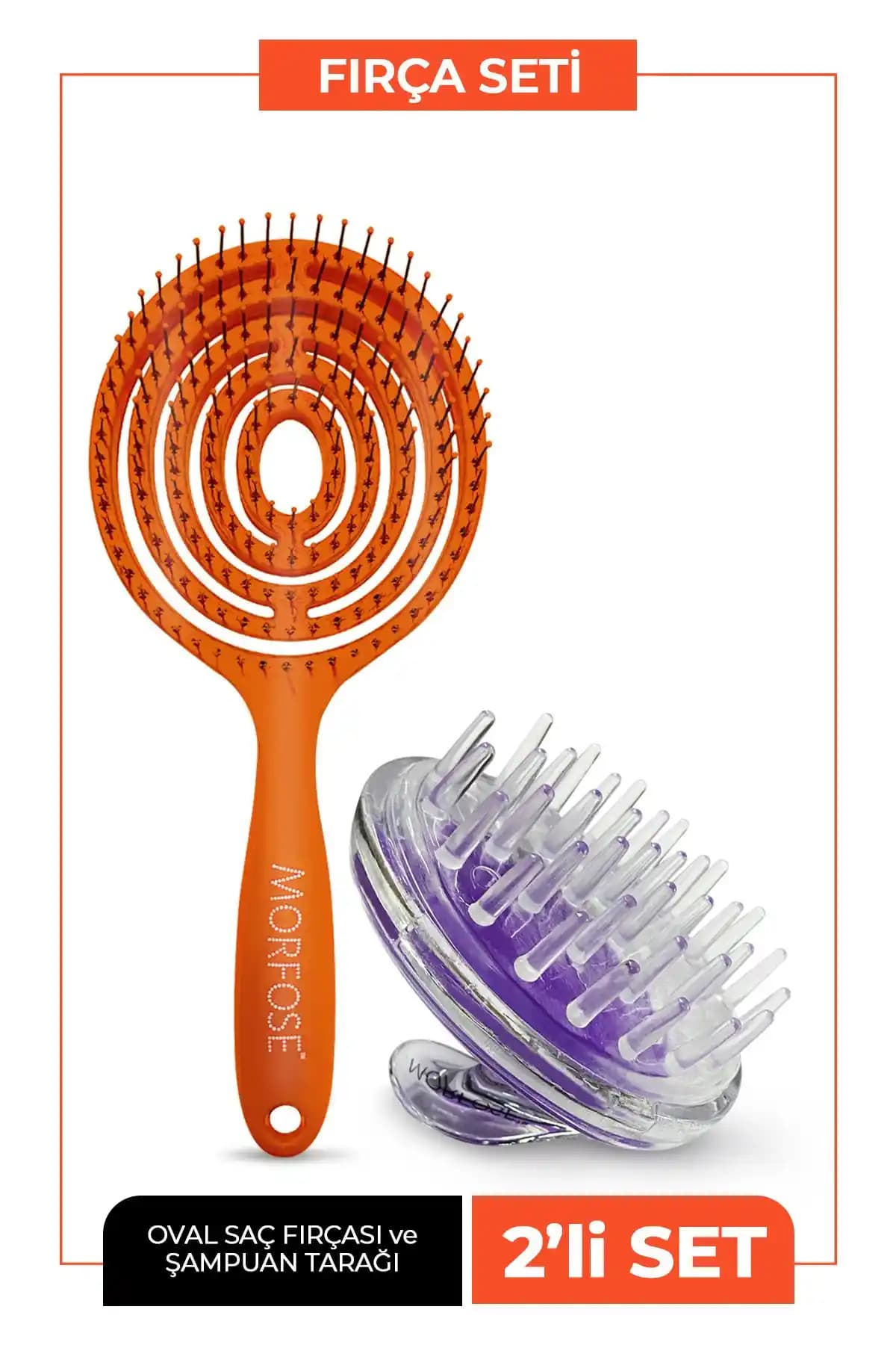 Morfose Oval Saç Fırçası ve Masaj Yapan Şampuan Tarağı ile Etkili Saç Bakımı