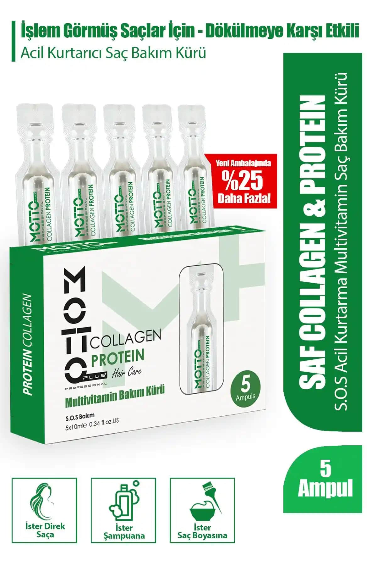 Motto Plus Professional Saç Bakım Ampulleri Saç Dökülmesine Karşı Güçlendirici ve Onarıcı