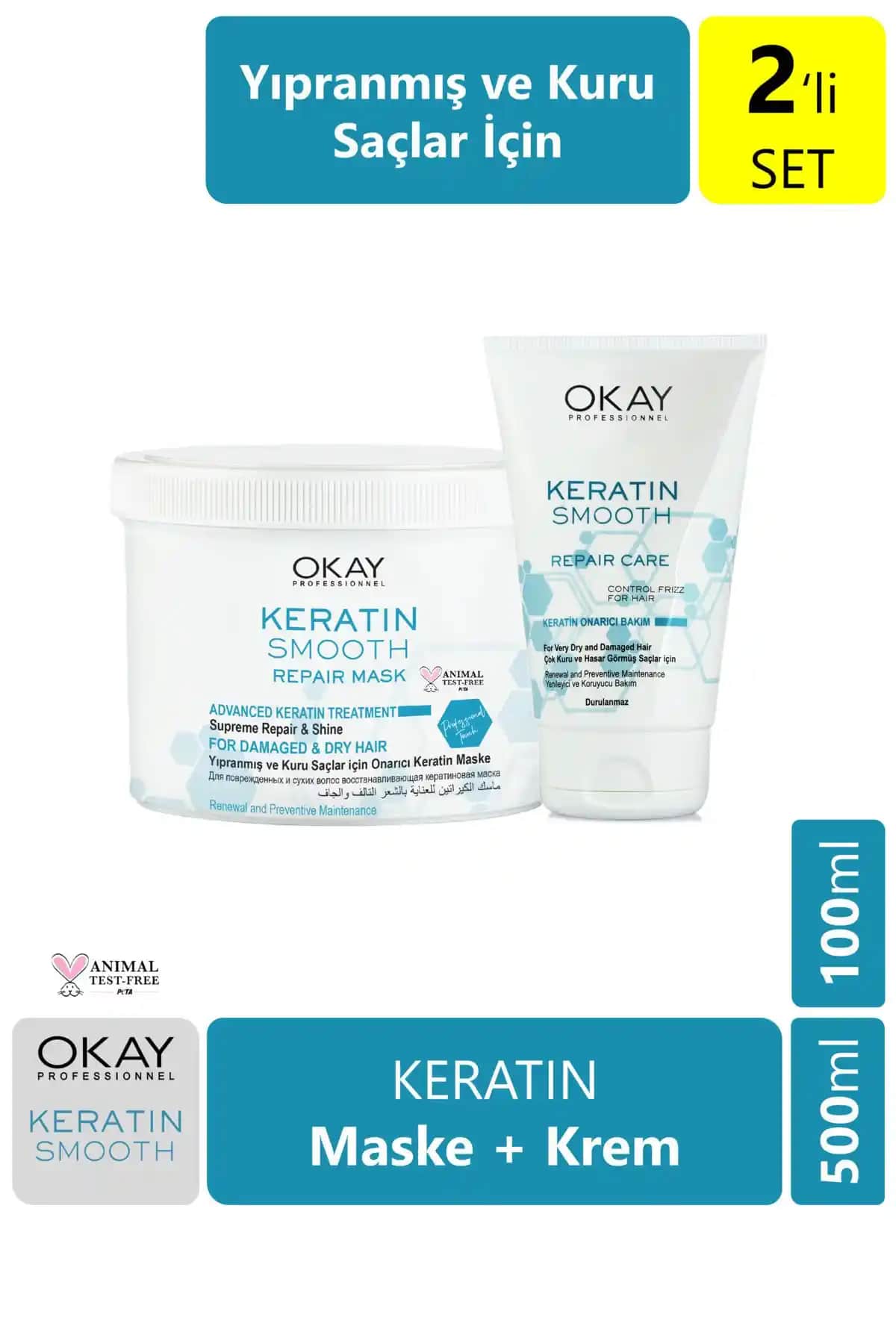 Okayprofessıonel Keratin Smooth Onarıcı Saç Maskesi ile Saçlarınızı Güçlendirin ve Onarın