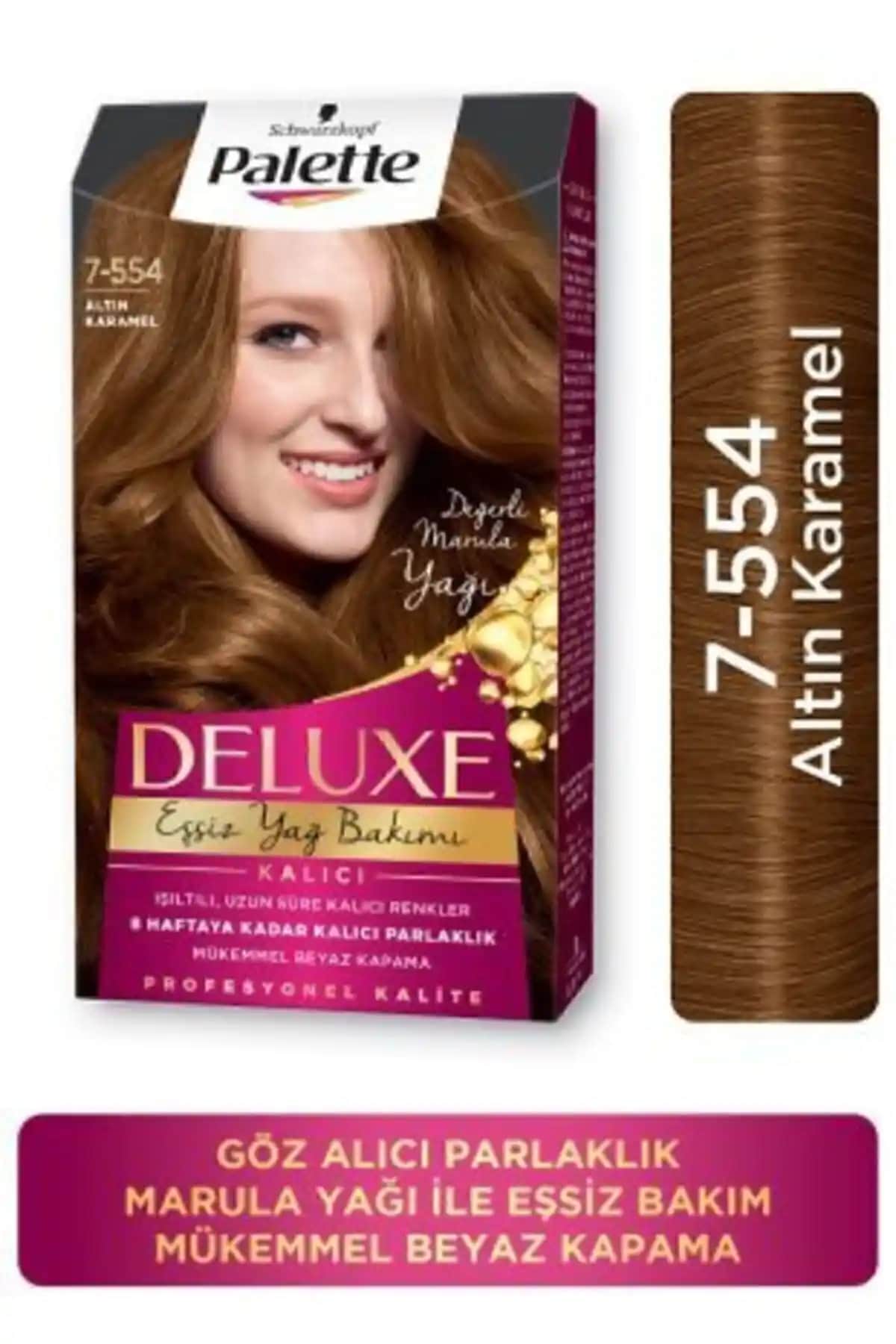 Palette Deluxe 7-554 Altın Karamel Saç Boyası ile Doğal Parlak ve Kalıcı Renk