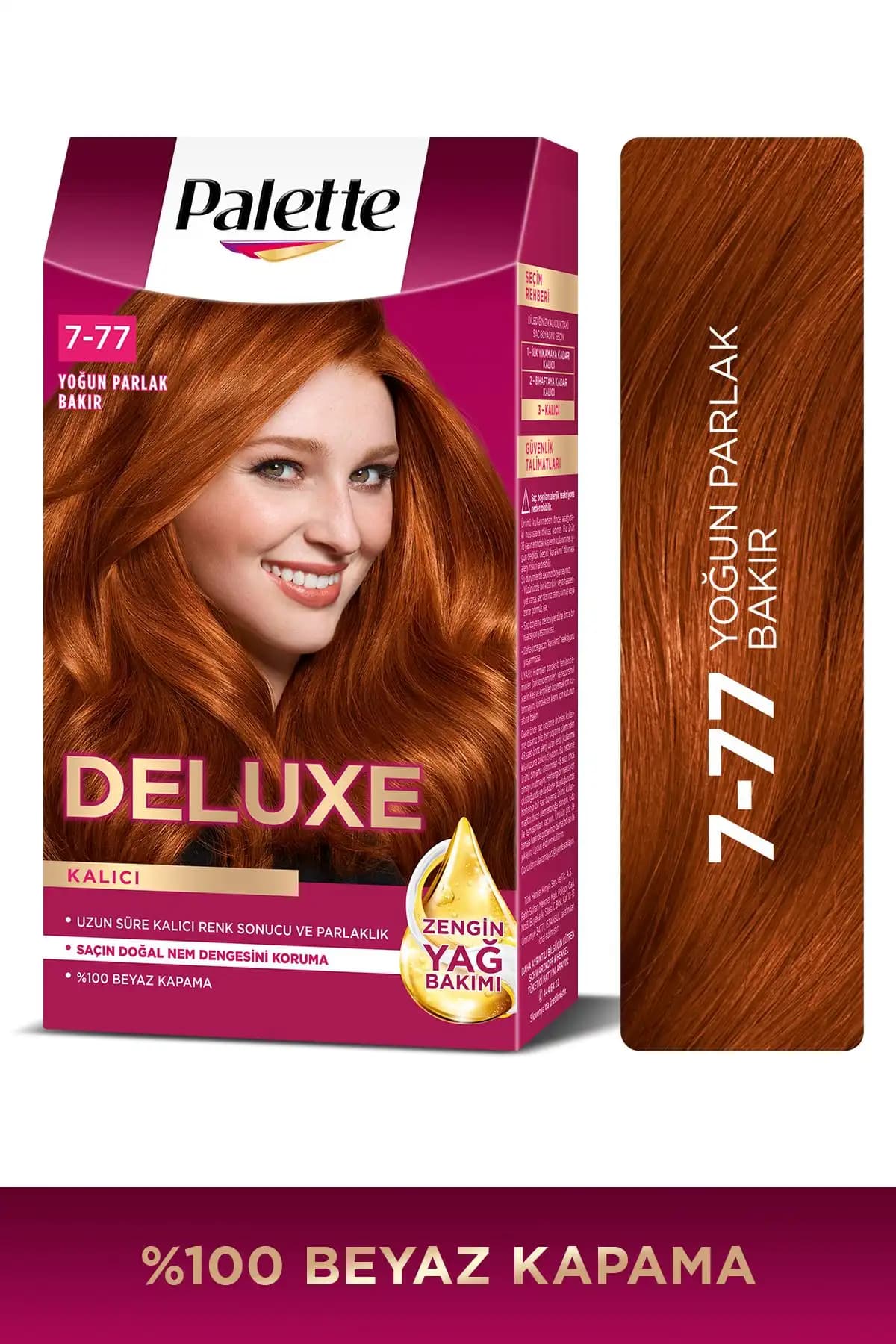 Palette Deluxe 7-77 Yoğun Parlak Bakır Saç Boyası Güçlü Renk ve Uzun Süreli Koruma