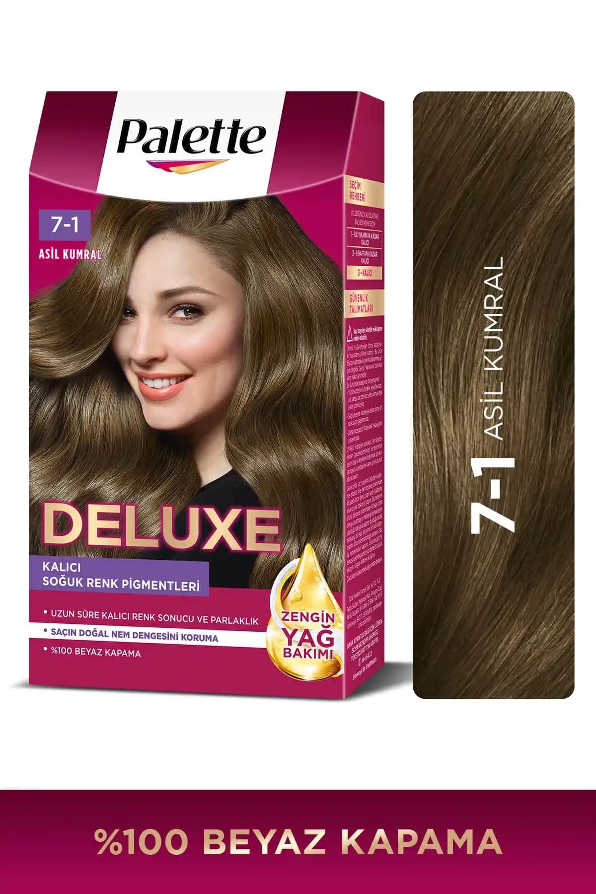 Palette Deluxe Yoğun Renkler 7-1 Asil Kumral Profesyonel Kalıcı Saç Boyası