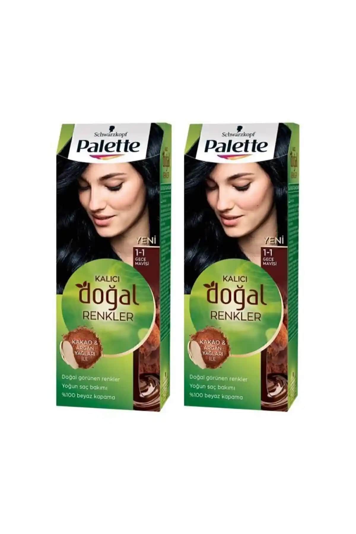 Palette Kalıcı Doğal Renkler 1-1 Gece Mavisi Saç Boyası ile Canlı ve Doğal Görünüm