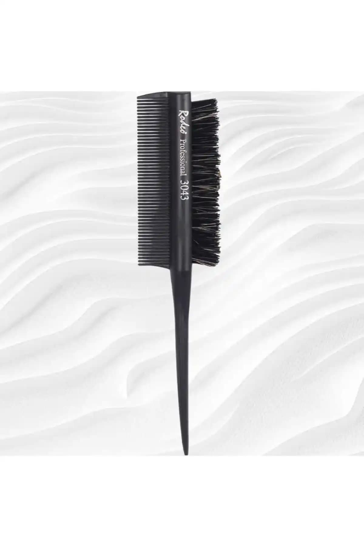 RODEO Antistatik Karbon Ense Temizleme Fırçalı Kesim Tarakı Profesyonel ve Şık Saç Bakım Aracı