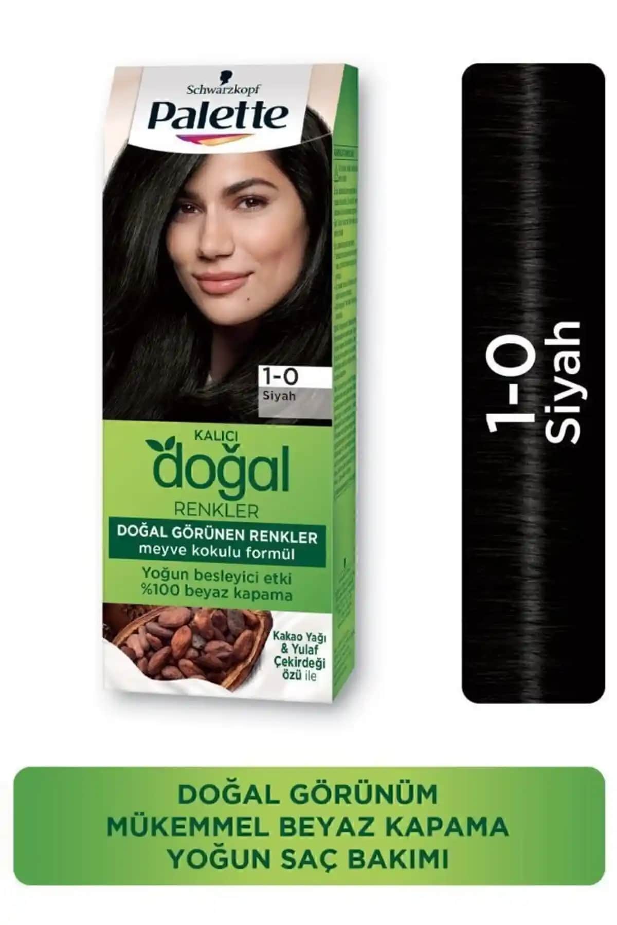 Schwarzkopf Kalıcı Doğal Renkler 1-0 Siyah Saç Boyası Güçlü ve Uzun Süre Kalıcı Renk