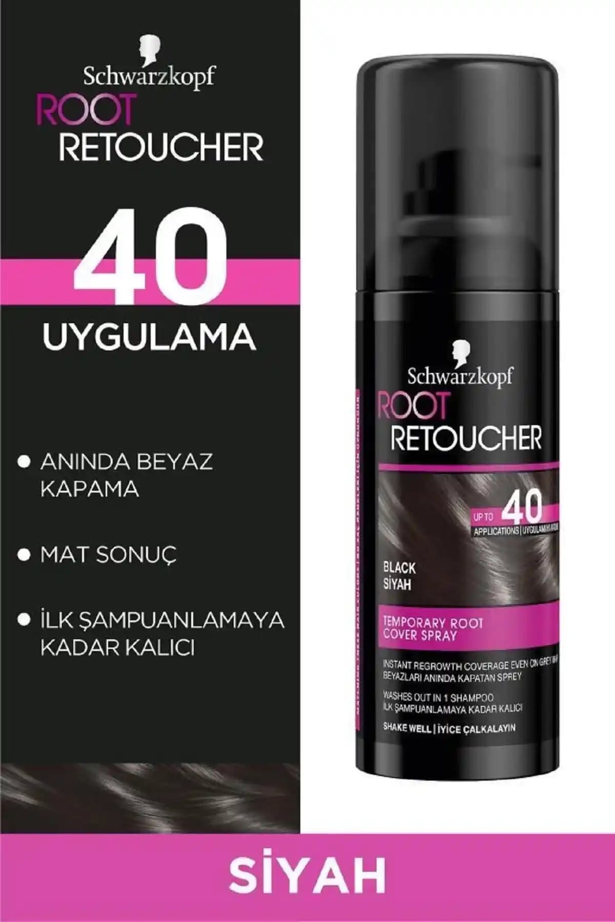 Schwarzkopf Root Retoucher Siyah Sprey 120 ML - Pratik ve Kalıcı Saç Renk Düzeltici