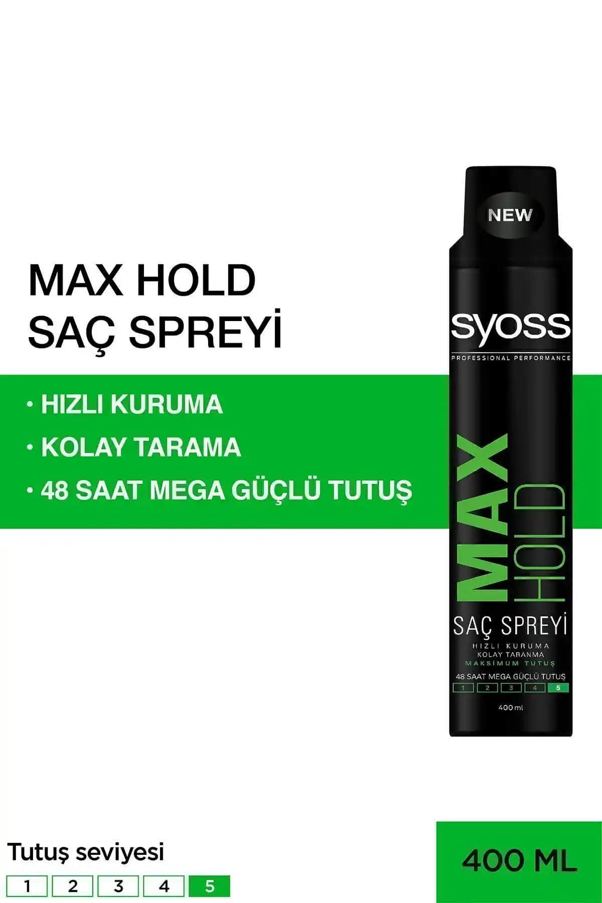 Syoss Saç Spreyi 400 ml ile Güçlü Tutuş ve Doğal Parlaklık Sağlayan Profesyonel Ürün