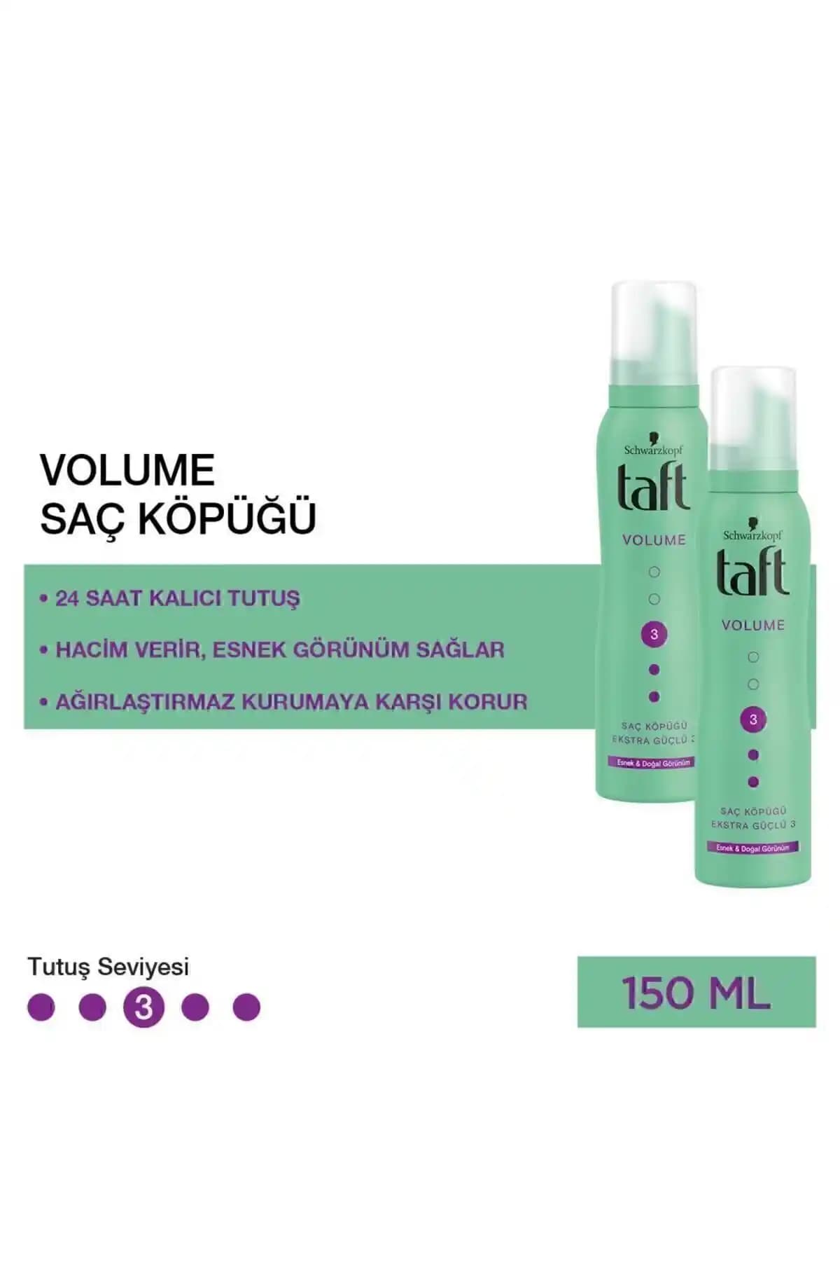 Taft True Volume Saç Köpüğü 150ml ile Doğal Hacim ve Dolgunluk Sağlayan Ürün