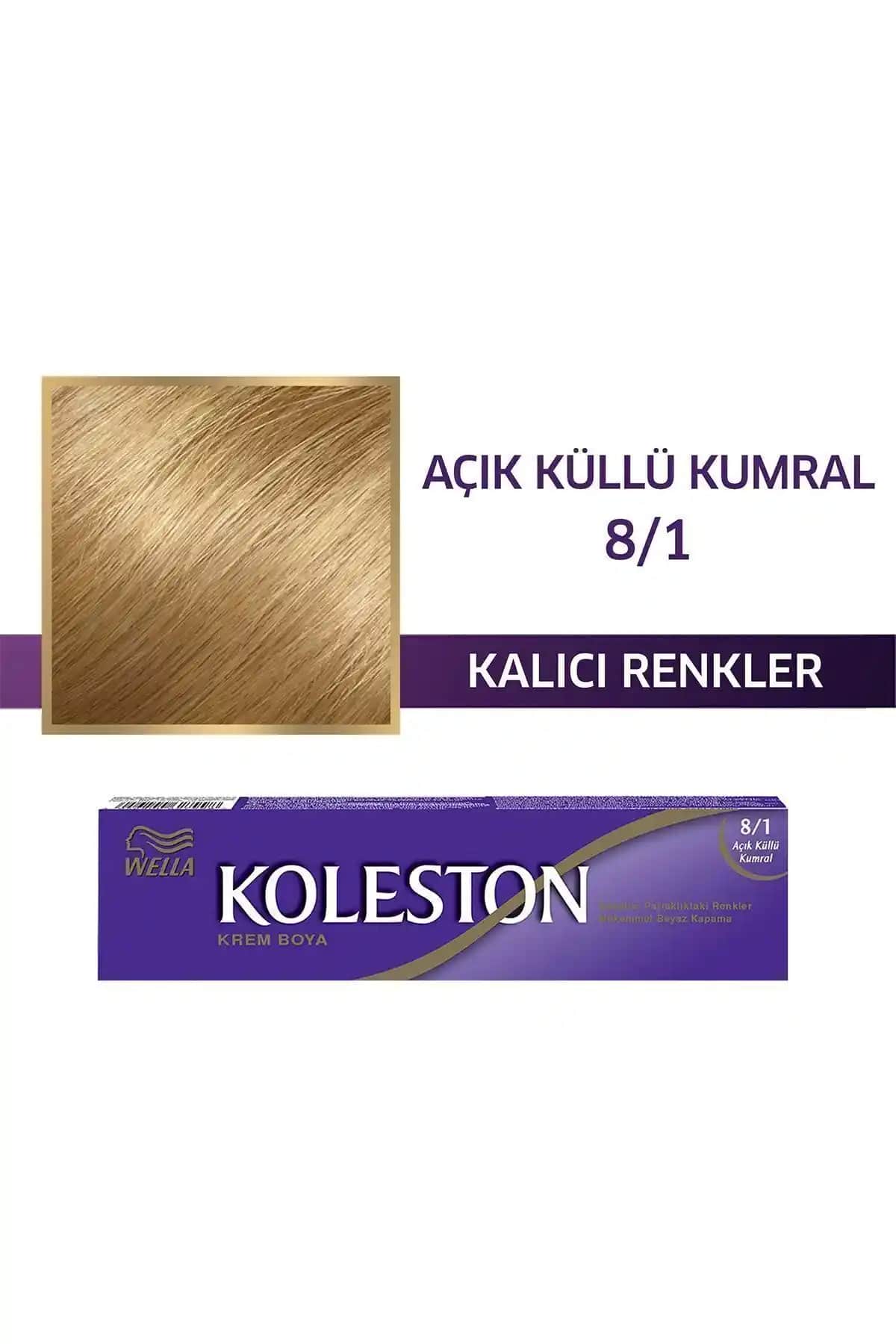 Wella Koleston 8/1 Açık Küllü Kumral Saç Boyası Profesyonel ve Ev Kullanımı İçin Uygun