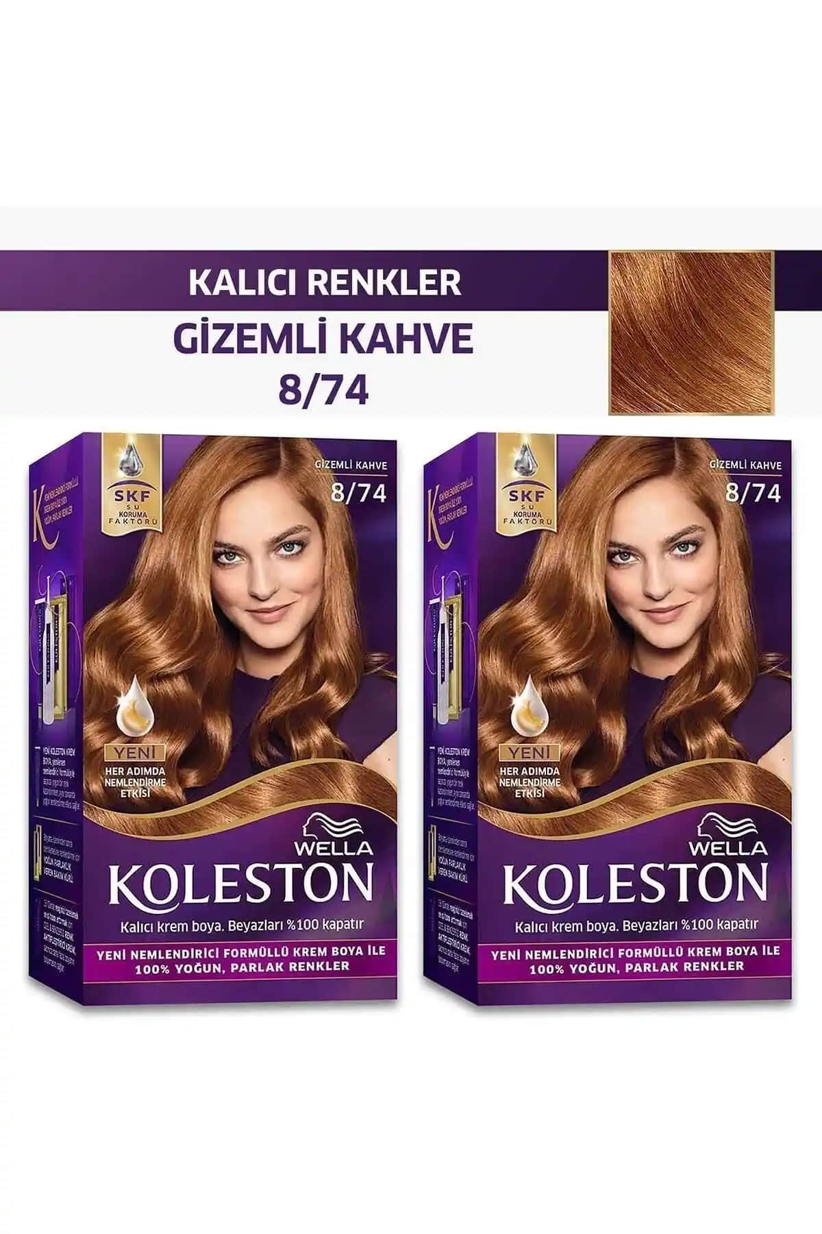 Wella Koleston Kit Saç Boyası 8/74 Gizemli Kahve Kalıcı ve Doğal Görünüm Sunar