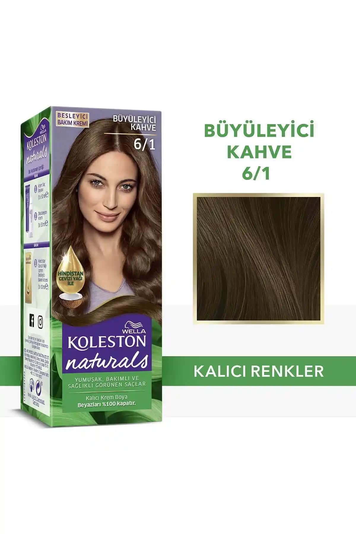 Wella Koleston Naturals 6/1 Büyüleyici Kahve Saç Boyası Kalıcı ve Doğal Renk Sağlar