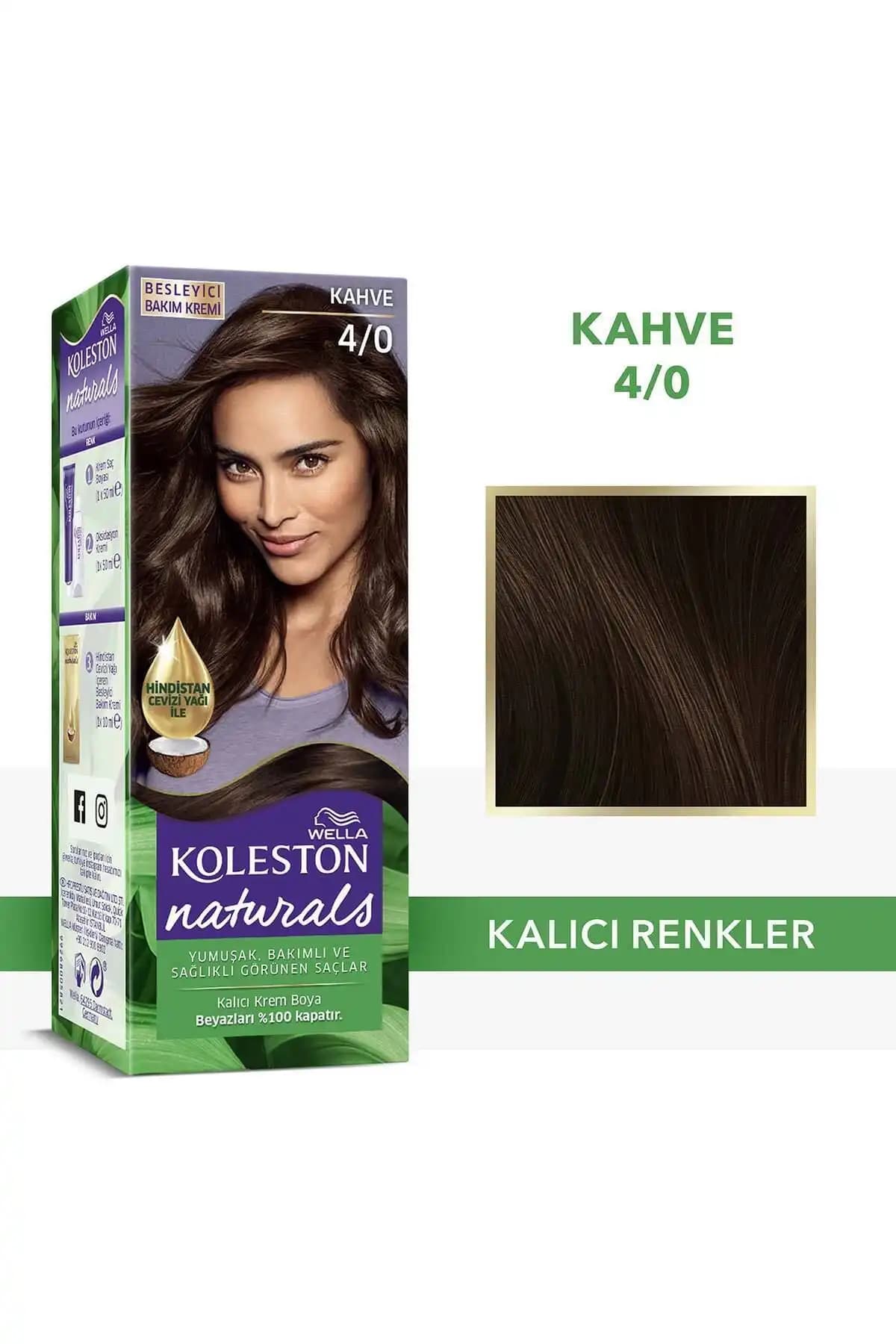Wella Koleston Naturals Saç Boyası 4/0 Kahverengi Doğal ve Kalıcı Renk Sağlayan Ürün