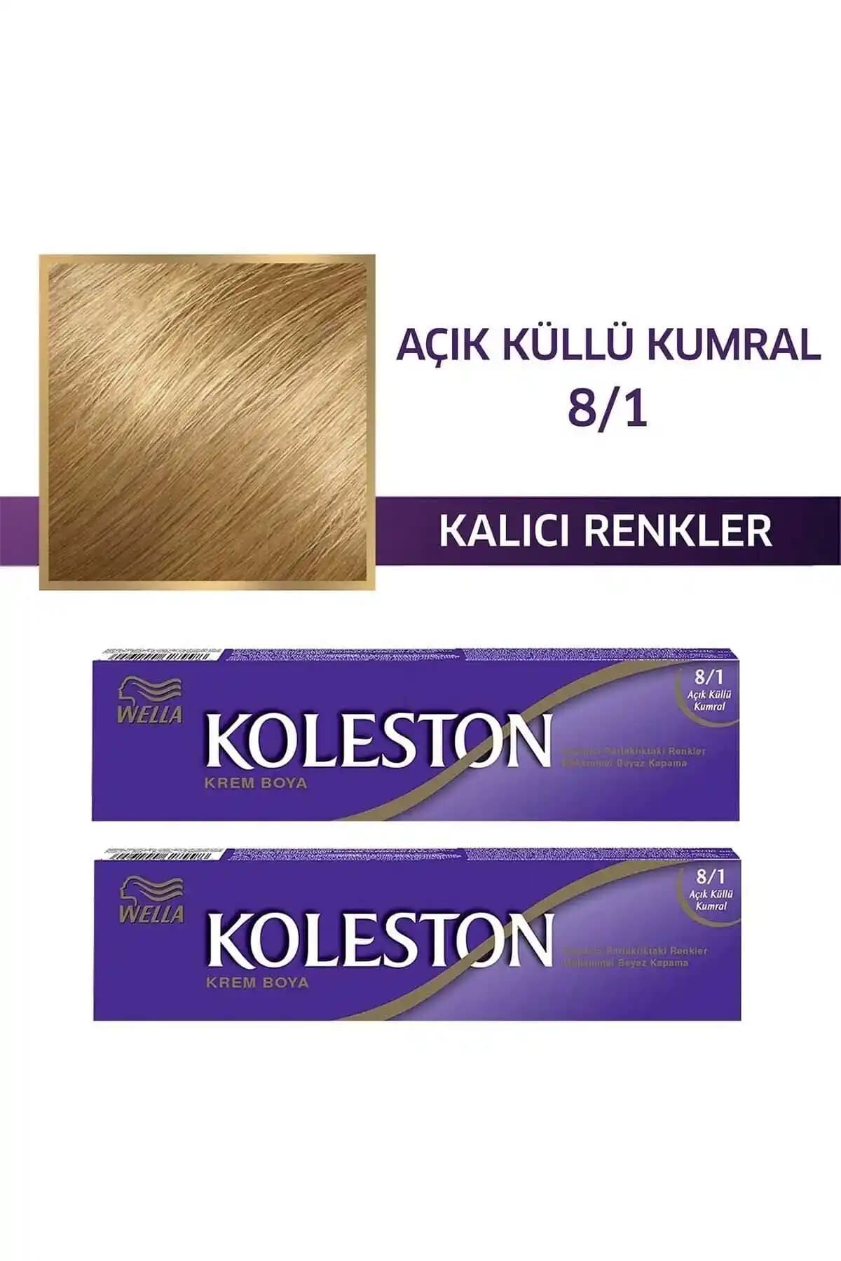 Wella Koleston Tüp Saç Boyası 8/1 Açık Küllü Kumral Kalıcı ve Doğal Renk Seçeneği
