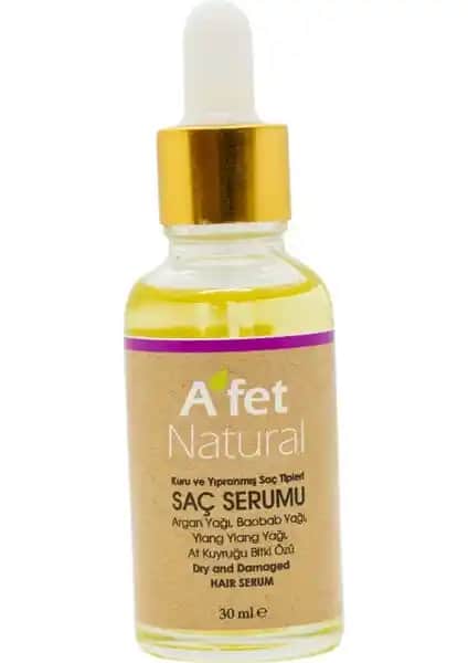 A'fet Natural Saç Serumu Kuru ve Yıpranmış Saçlar İçin Doğal Bakım Çözümü
