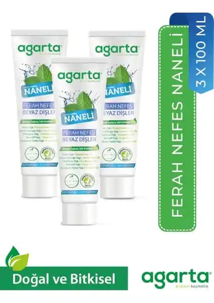 Agarta Doğal Florürsüz Naneli Diş Macunu 3'lü Paket ile Güvenli ve Ferah Ağız Bakımı