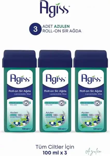 Agiss Roll-On Sir Ağda Azulen: Doğal ve Hassas Ciltler İçin Profesyonel Ağda Deneyimi